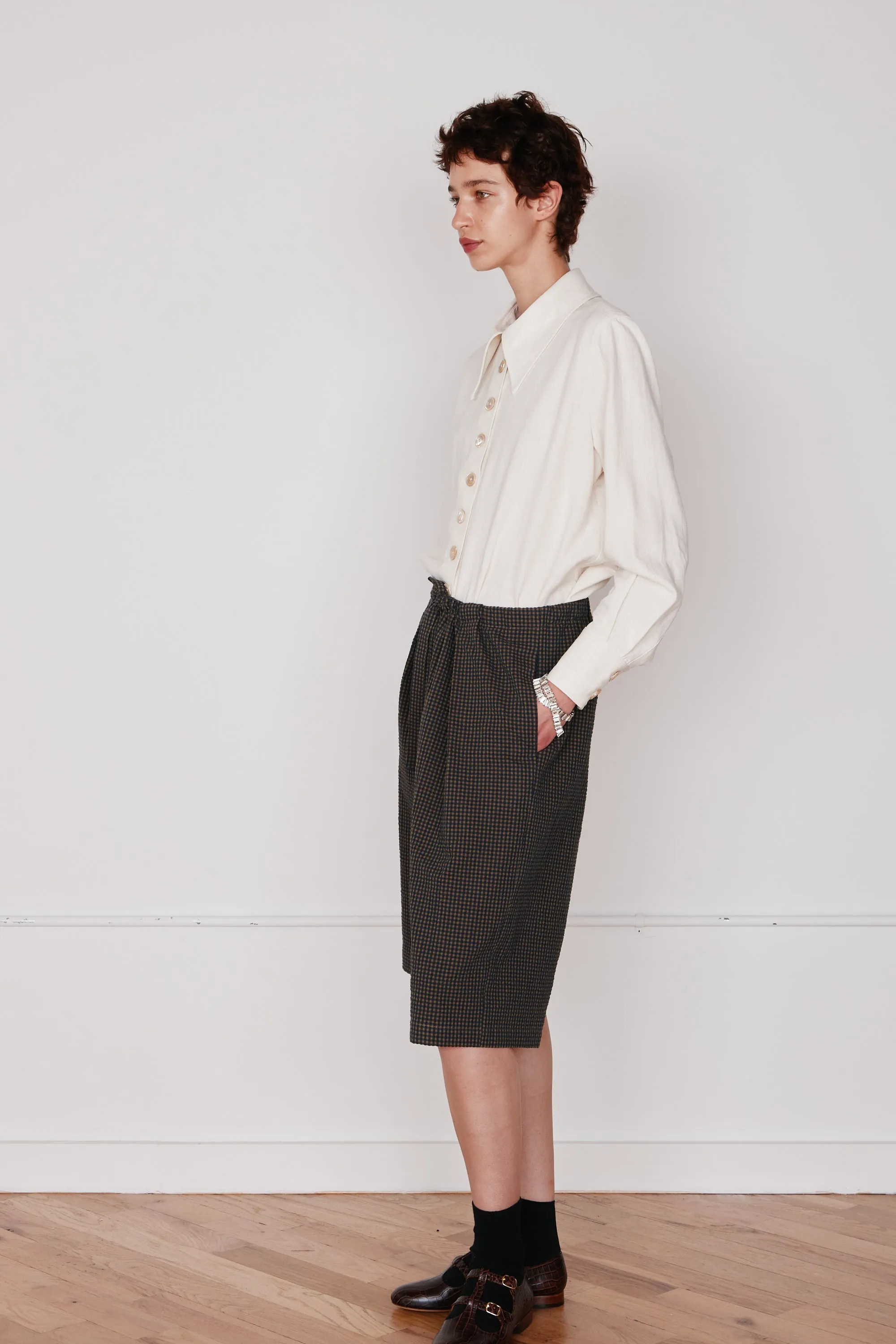 CARISSA SHIRT | CREAM DRAPEY RIPSTOCK sold by Caron Callahan product image thumbnail 4