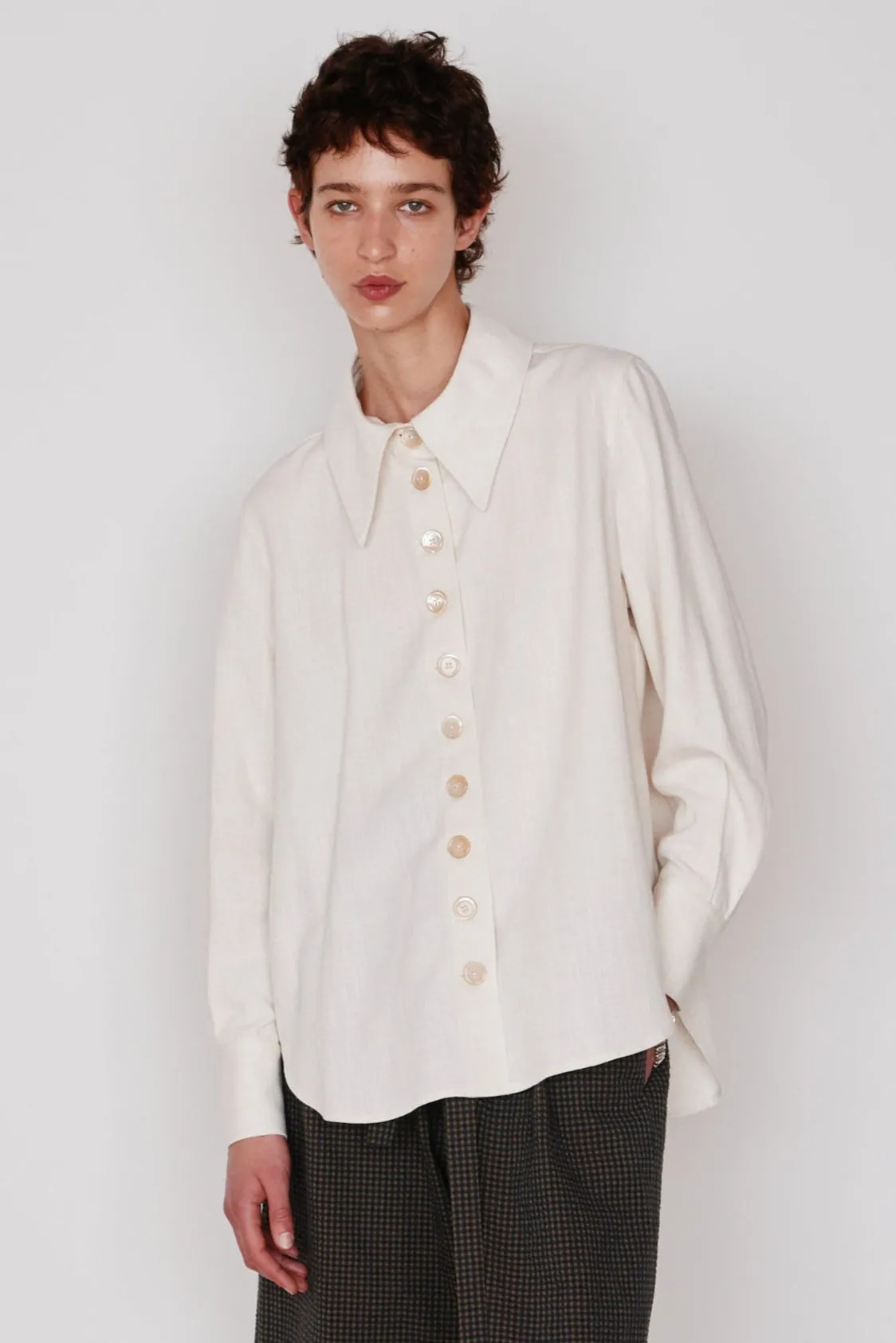 CARISSA SHIRT | CREAM DRAPEY RIPSTOCK sold by Caron Callahan product image thumbnail 2