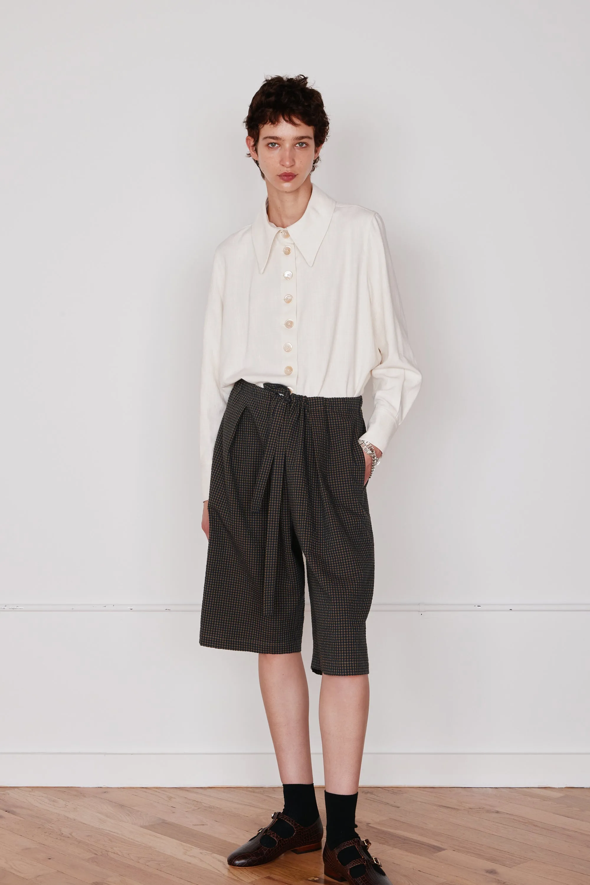 CARISSA SHIRT | CREAM DRAPEY RIPSTOCK sold by Caron Callahan product image thumbnail 3