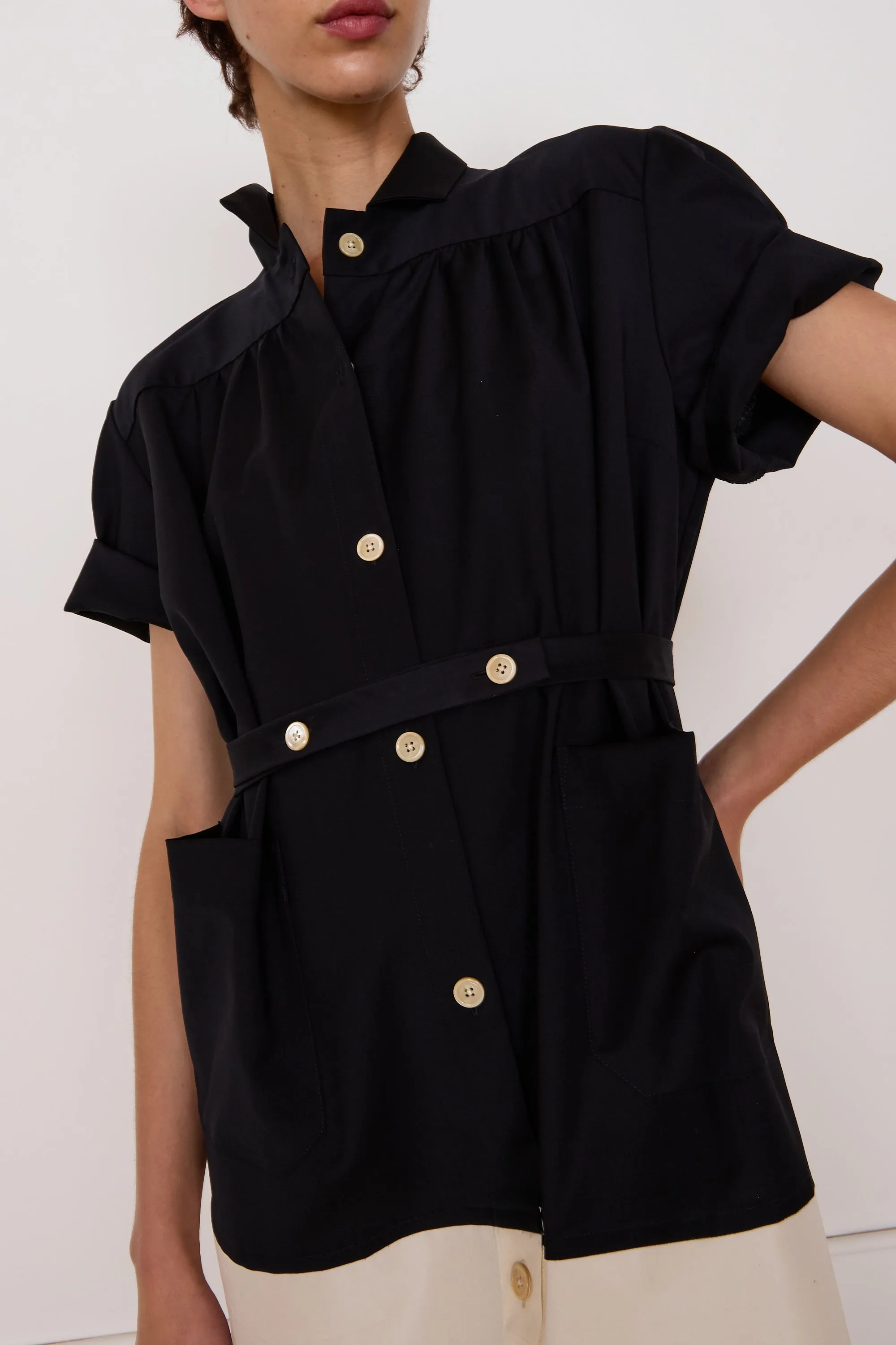 MAREN DRESS | BLACK WOOL SUITING sold by Caron Callahan product image thumbnail 2