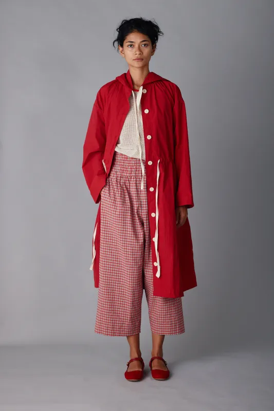 SIMONE TRENCH | RED CRISP NYLON made by Caron Callahan