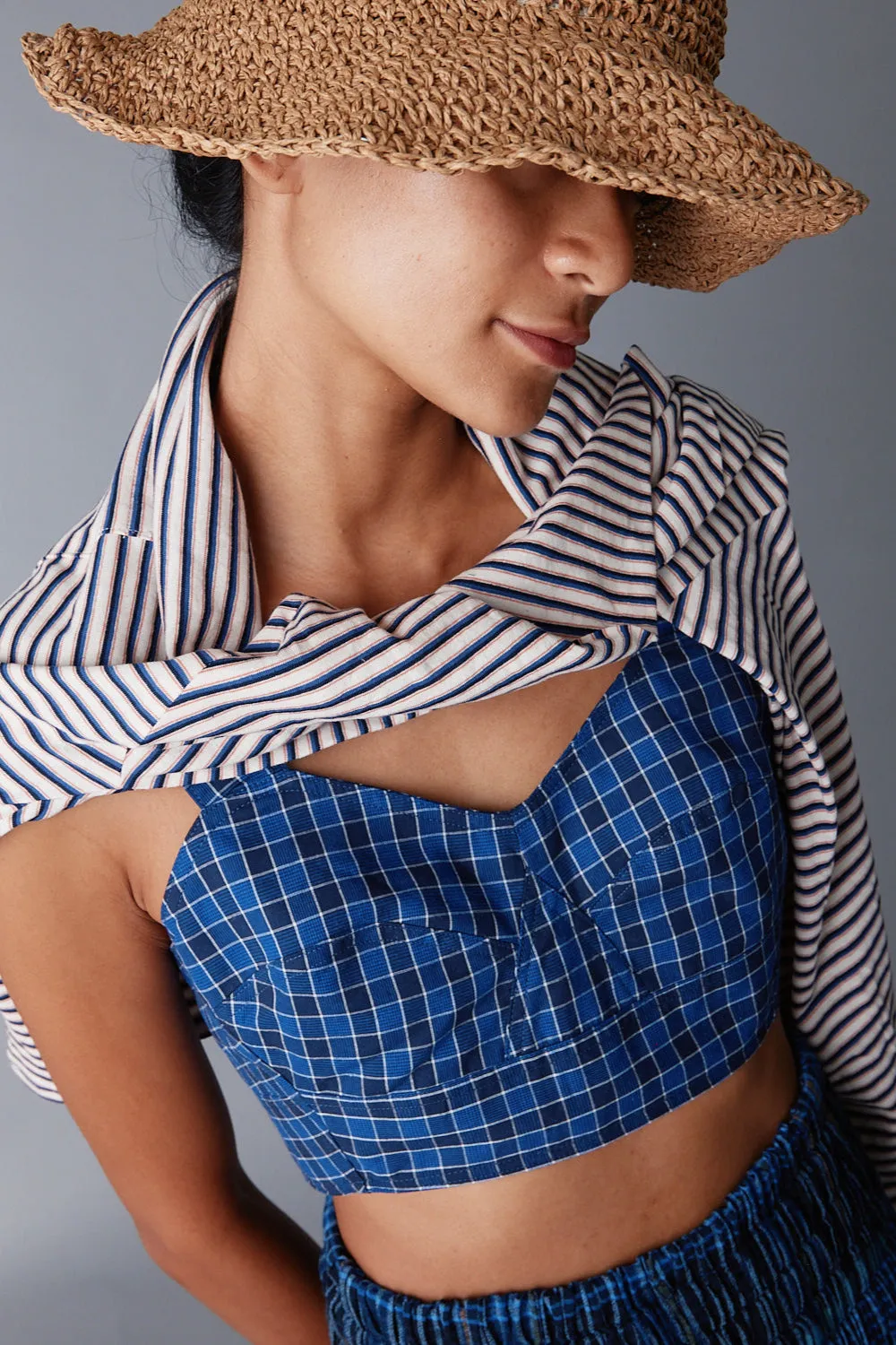 VIVIAN BRALETTE | BLUE BOX PLAID sold by Caron Callahan product image thumbnail 4