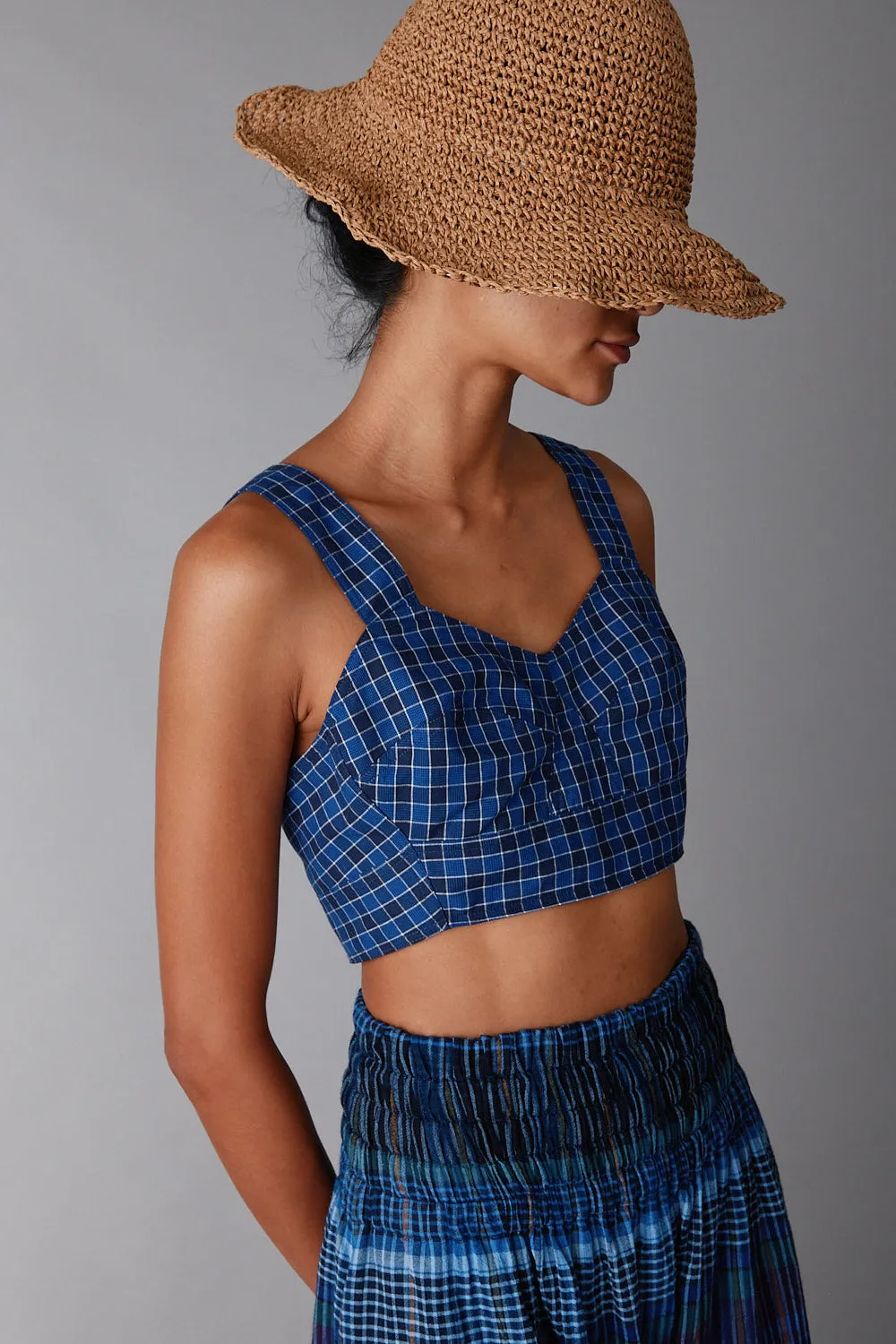 VIVIAN BRALETTE | BLUE BOX PLAID sold by Caron Callahan