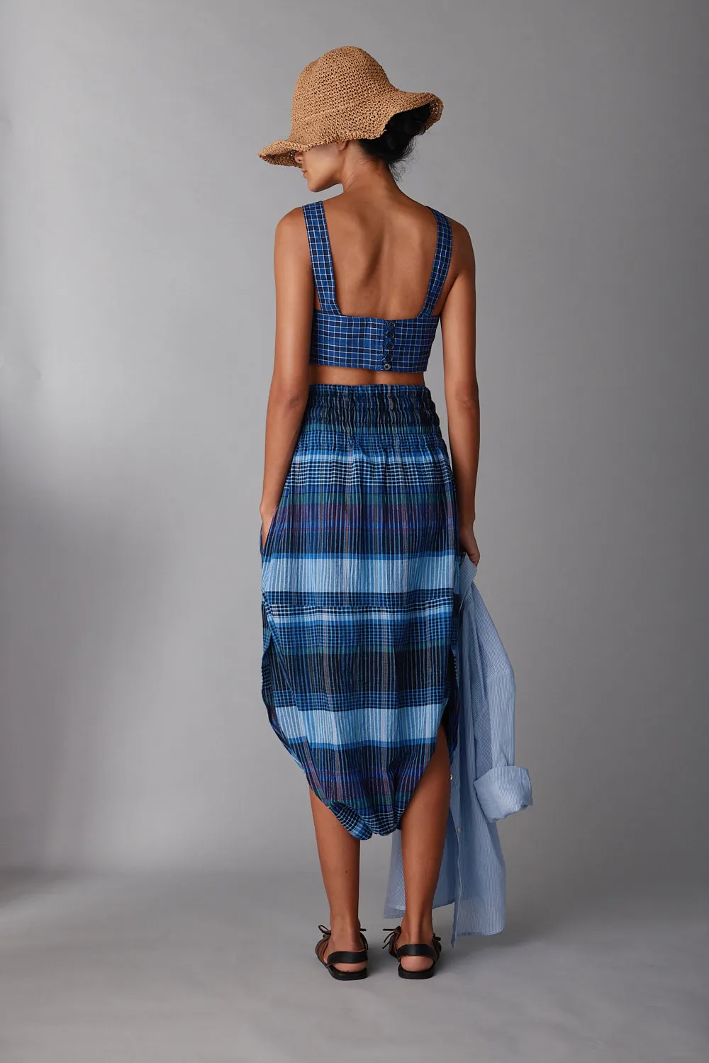 TULIP PANT | BLUE MADRAS PLAID sold by Caron Callahan product image thumbnail 4