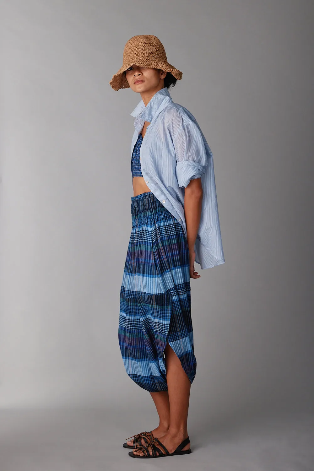 TULIP PANT | BLUE MADRAS PLAID sold by Caron Callahan product image thumbnail 2