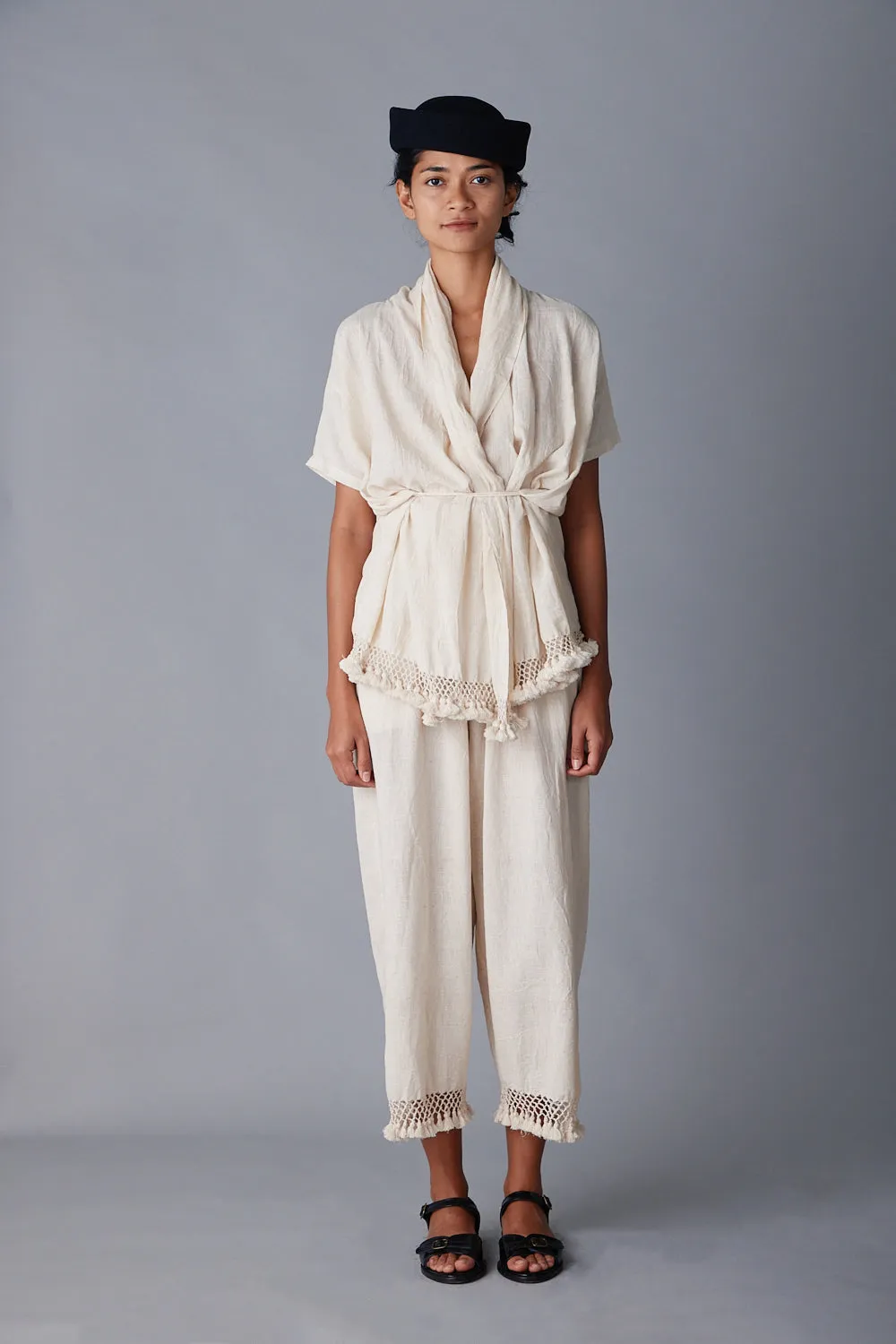 NORA PANT | FRINGE COTTON KHADI sold by Caron Callahan