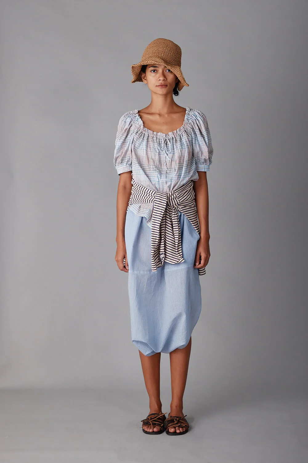 ELAINA SHIRT | BLUE AND WHITE MULTI PLAID sold by Caron Callahan product image thumbnail 5