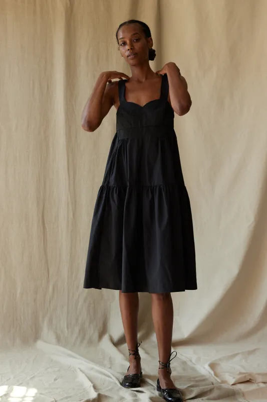 DANYA DRESS | BLACK POPLIN made by Caron Callahan