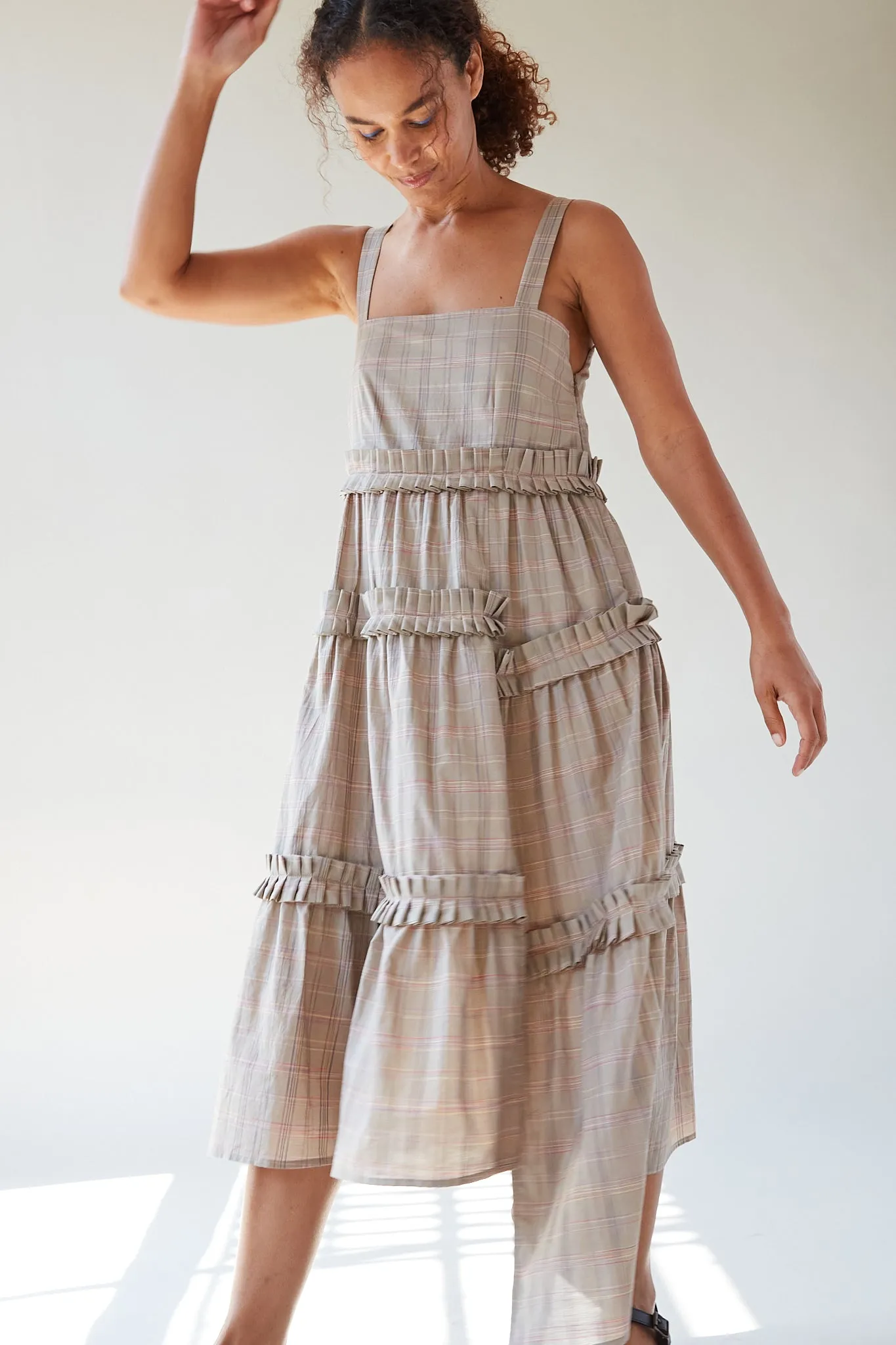ALAYNE DRESS | MUSHROOM SKETCH PLAID sold by Caron Callahan product image thumbnail 3