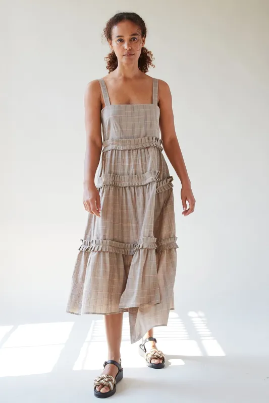 ALAYNE DRESS | MUSHROOM SKETCH PLAID sold by Caron Callahan