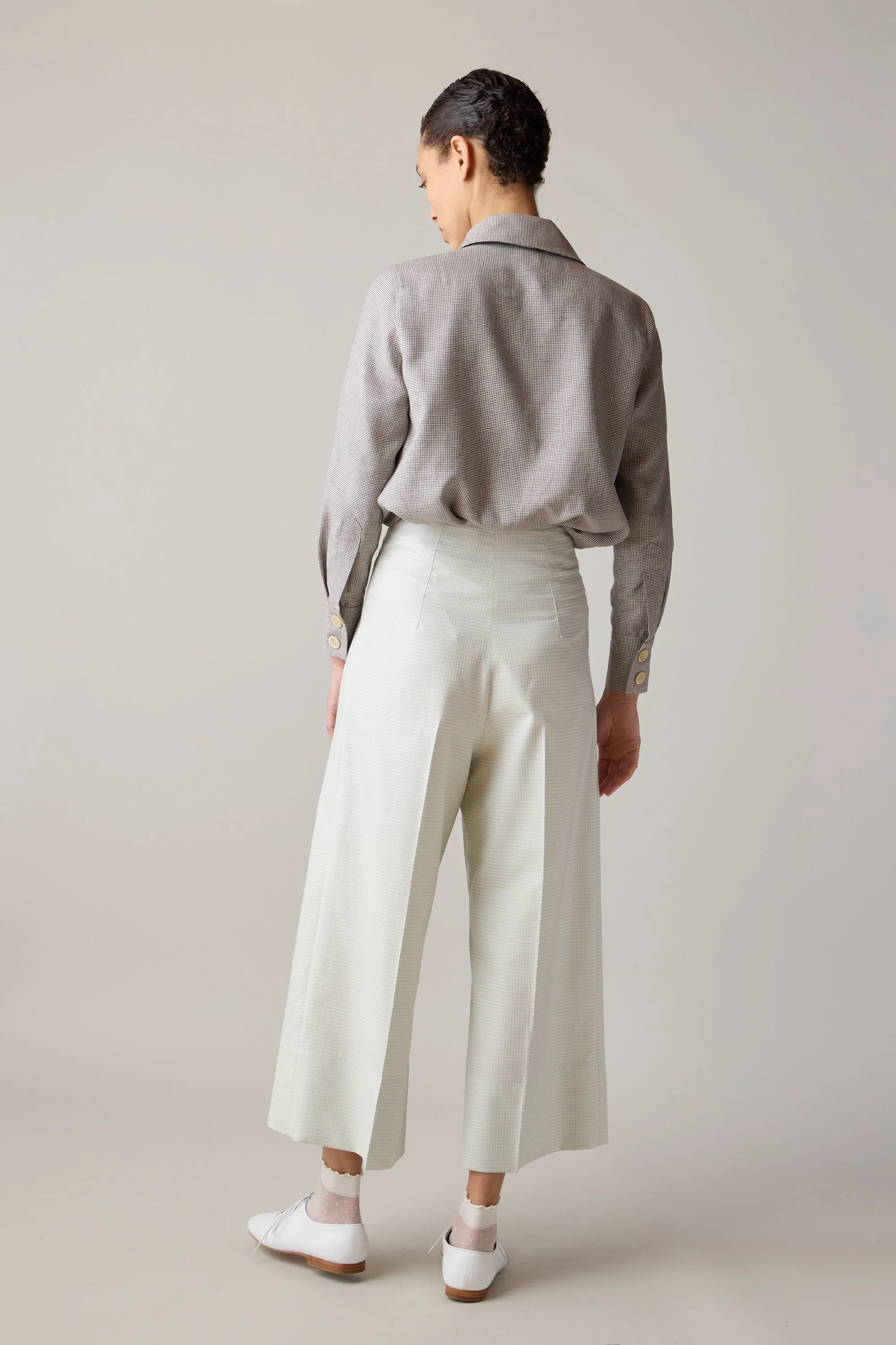 CARISSA SHIRT | BROWN MICRO HOUNDSTOOTH sold by Caron Callahan product image thumbnail 5