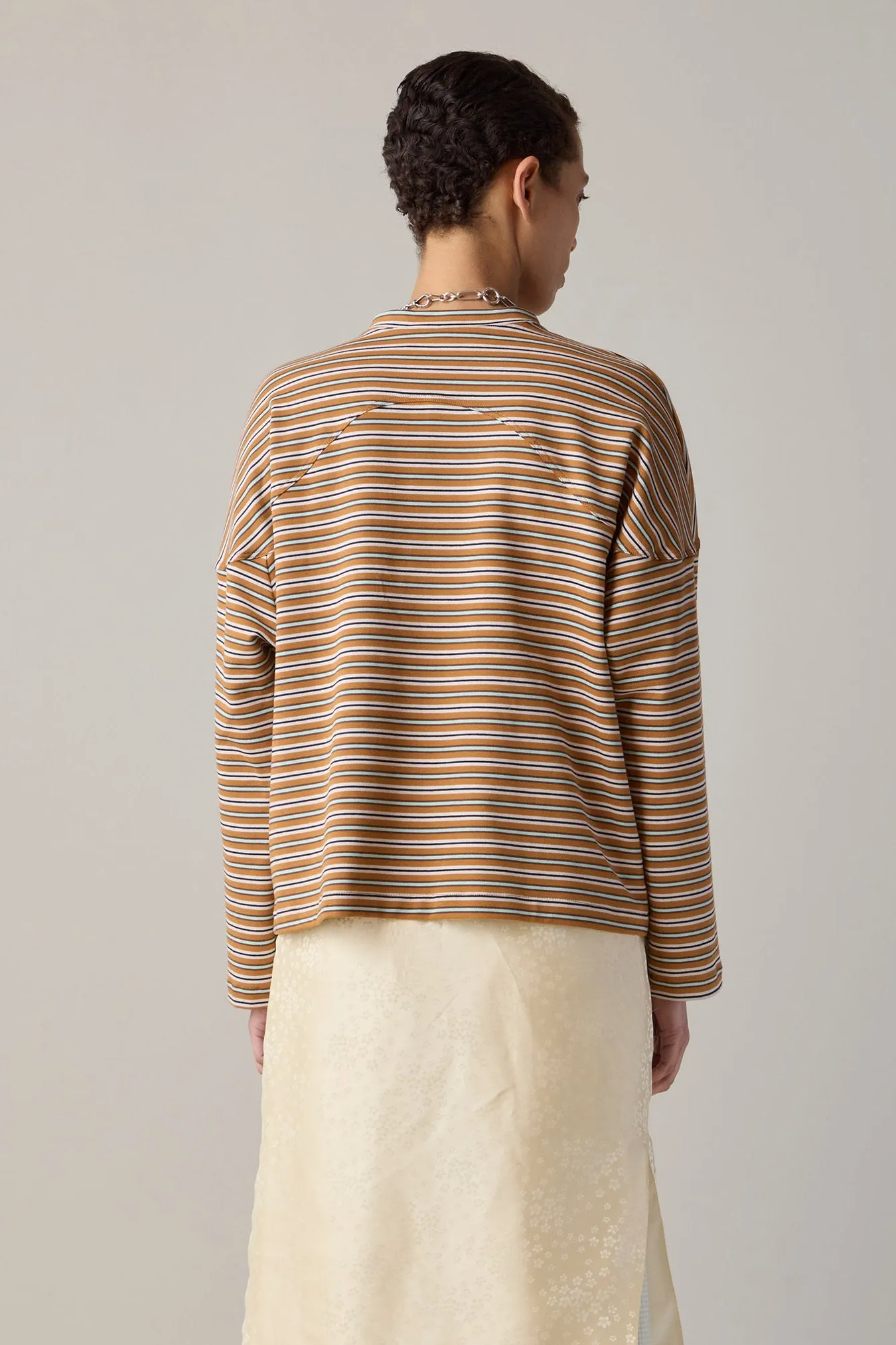MILO TEE | MULTI BROWN & PINK JERSEY STRIPE sold by Caron Callahan product image thumbnail 4