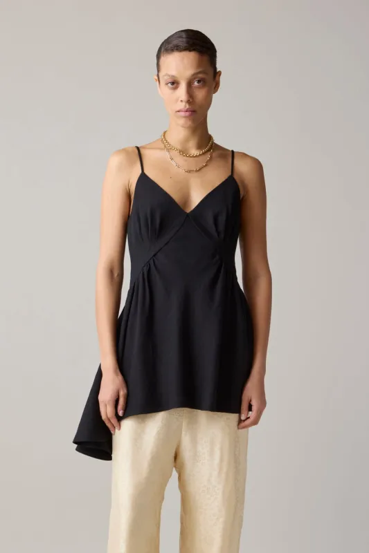 GAIL TOP | BLACK VISCOSE LINEN sold by Caron Callahan