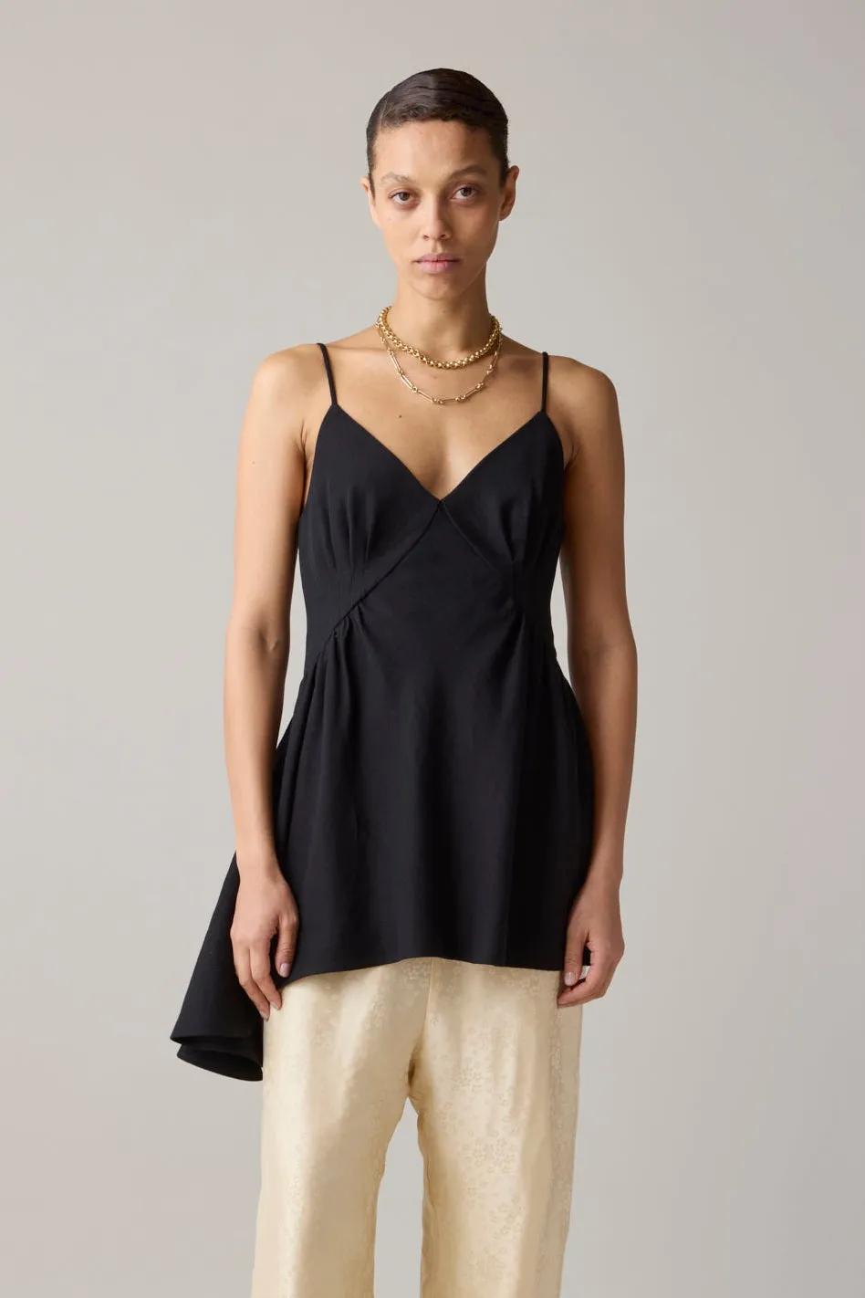 GAIL TOP | BLACK VISCOSE LINEN sold by Caron Callahan