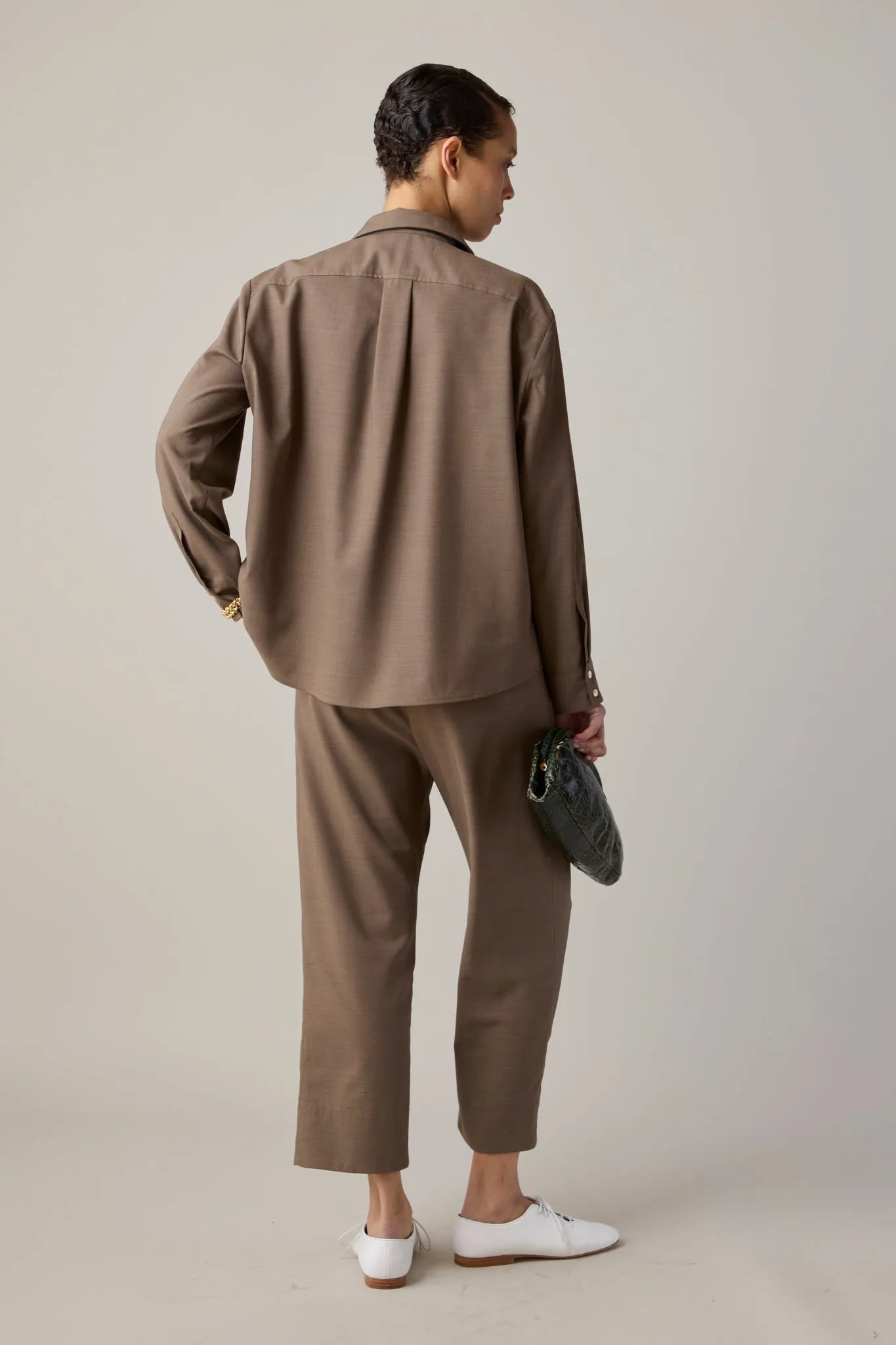 ALICE SHIRT | MUSHROOM TROPICAL WOOL sold by Caron Callahan product image thumbnail 4