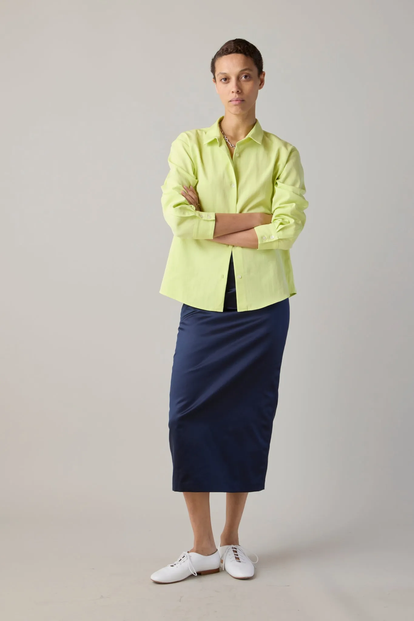 ALICE SHIRT | LIME COTTON sold by Caron Callahan product image thumbnail 5