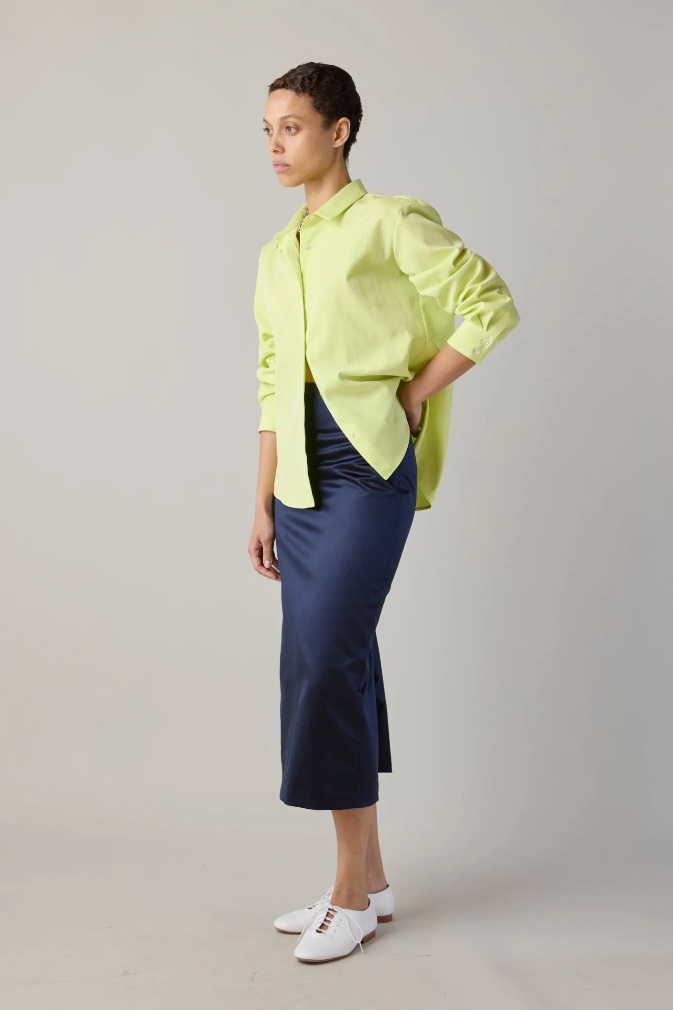 ALICE SHIRT | LIME COTTON sold by Caron Callahan product image thumbnail 3