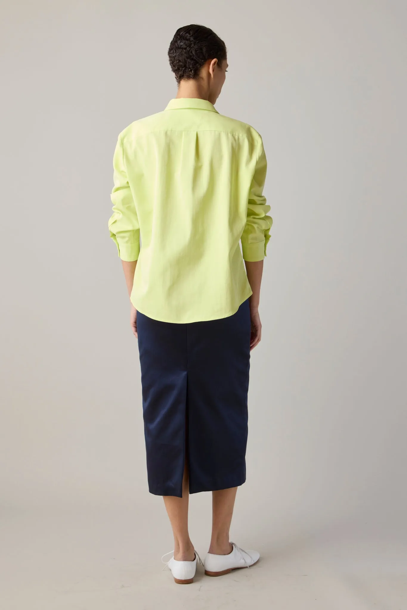 ALICE SHIRT | LIME COTTON sold by Caron Callahan product image thumbnail 4