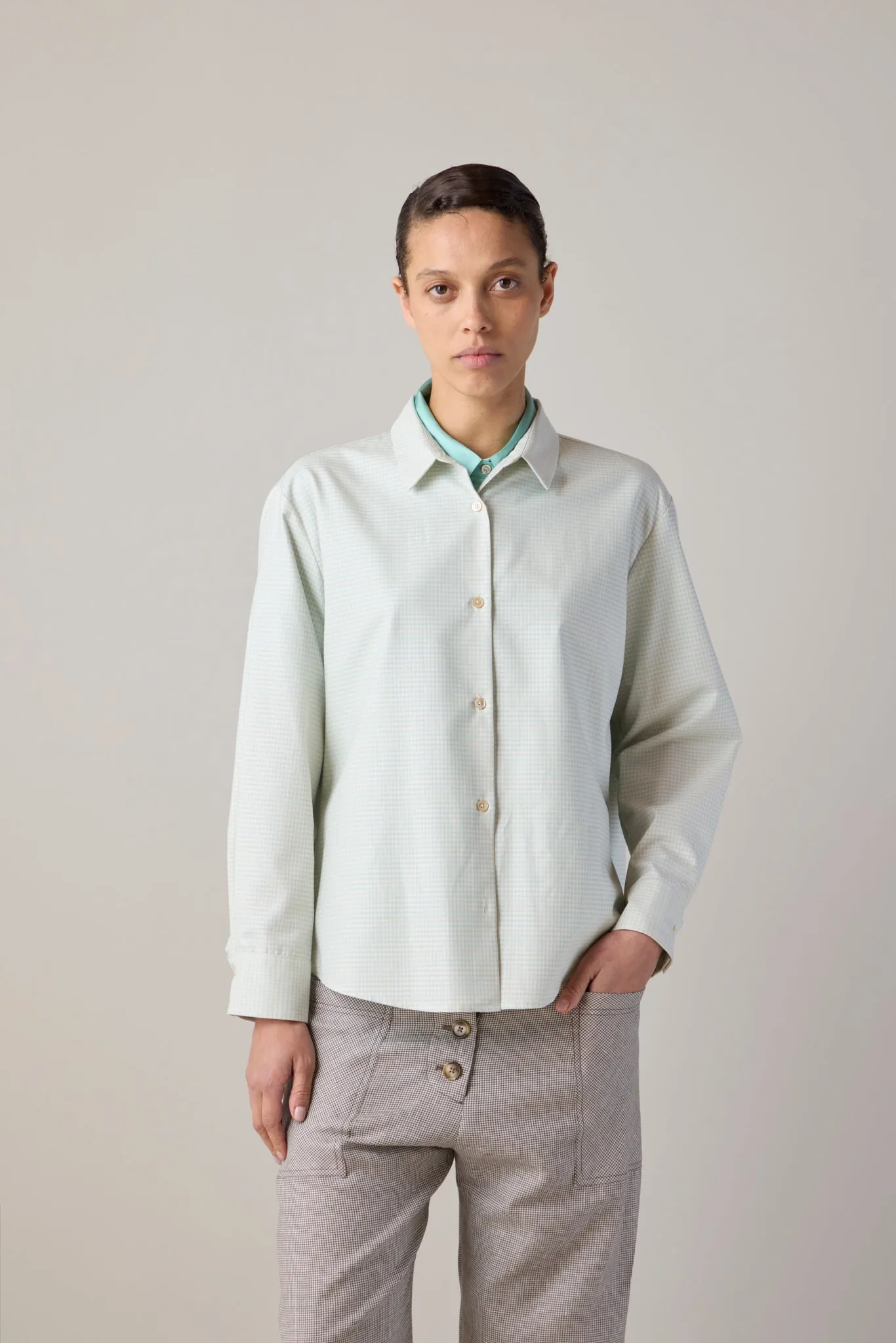 ALICE SHIRT | BUTTER & BLUE GINGHAM sold by Caron Callahan product image thumbnail 3