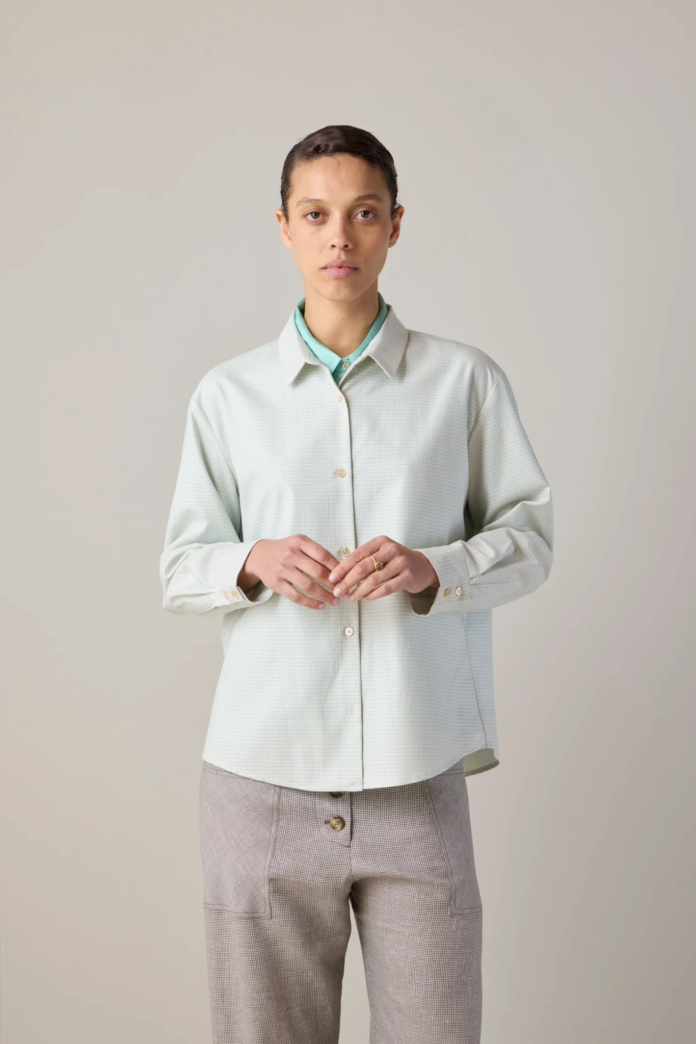 ALICE SHIRT | BUTTER & BLUE GINGHAM sold by Caron Callahan product image thumbnail 2
