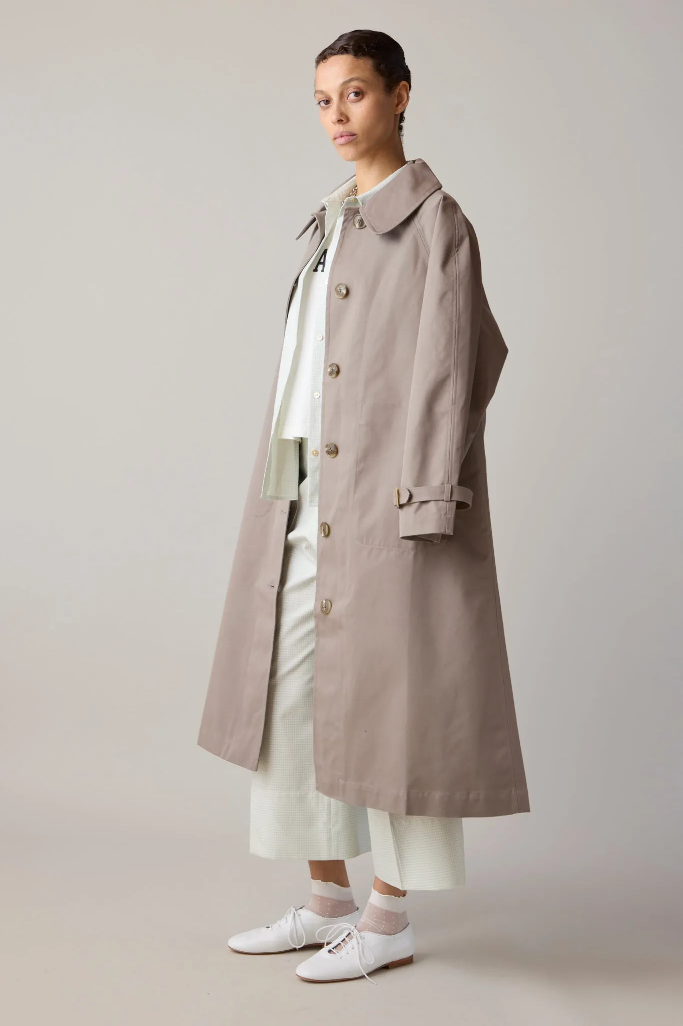 GODFREY TRENCH | TAUPE WITH PINK TECHNICAL COTTON sold by Caron Callahan product image thumbnail 4