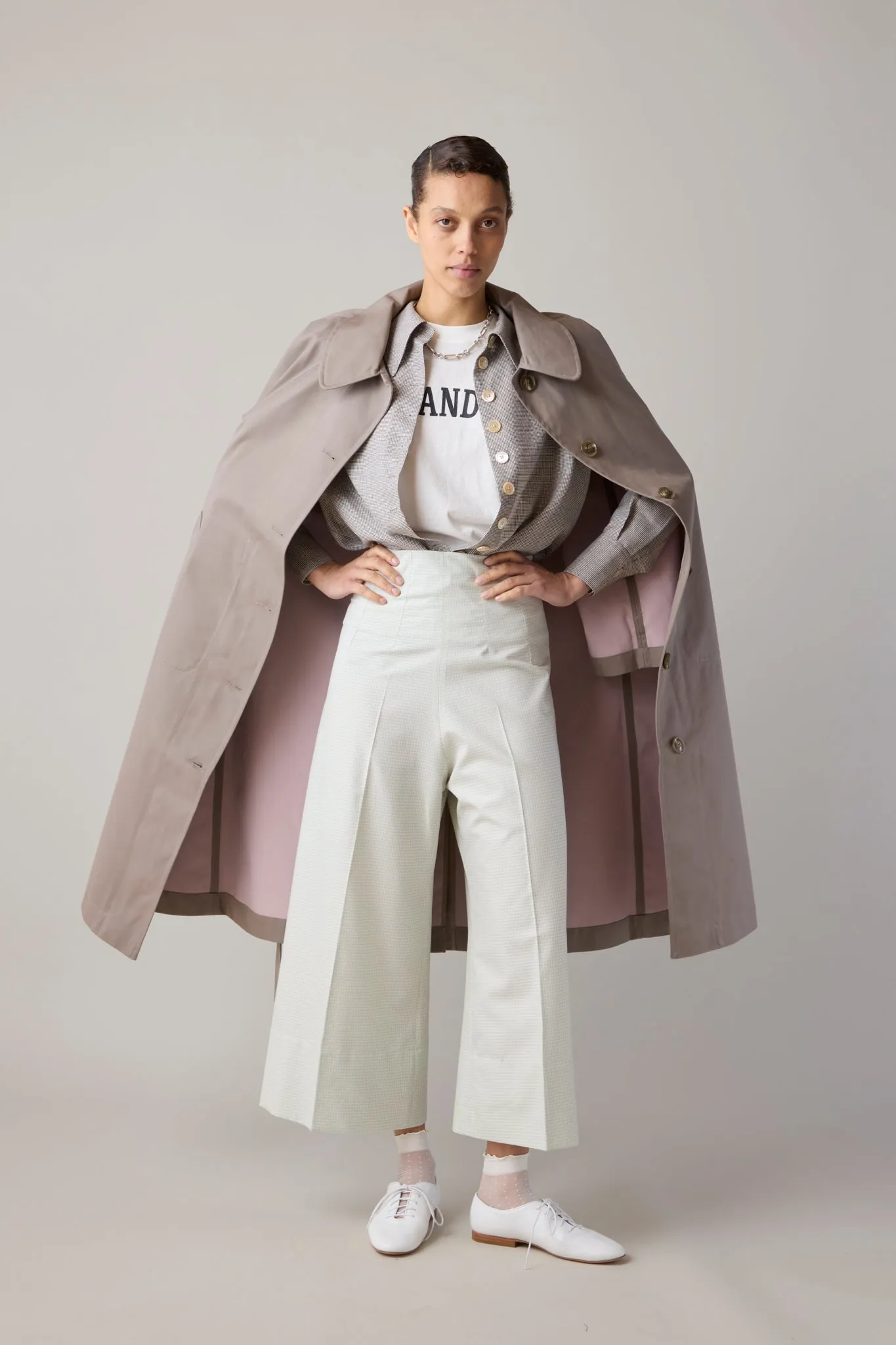 GODFREY TRENCH | TAUPE WITH PINK TECHNICAL COTTON sold by Caron Callahan product image thumbnail 2