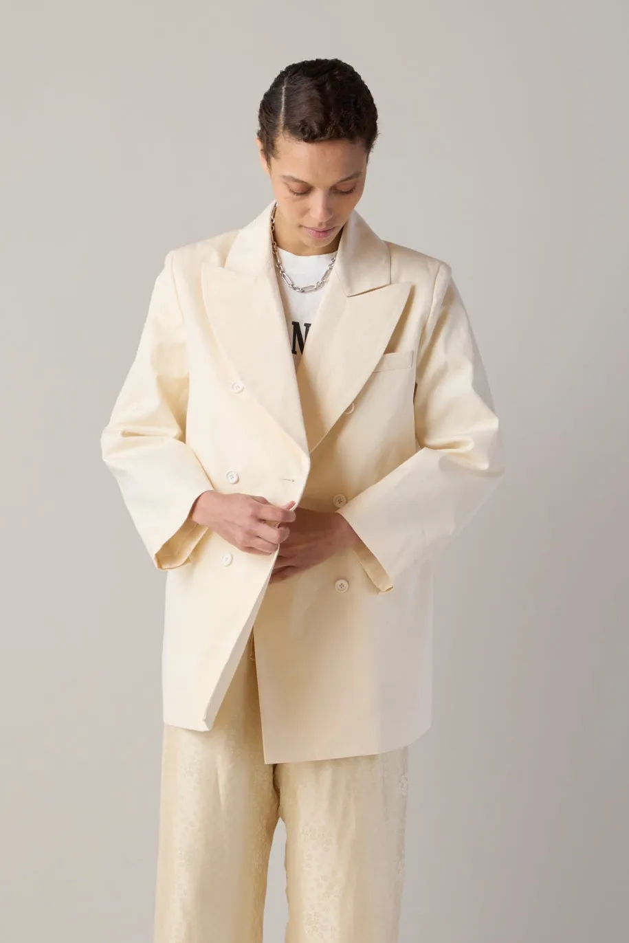 ADOLFO JACKET | CREAM CRISP CANVAS sold by Caron Callahan product image thumbnail 2