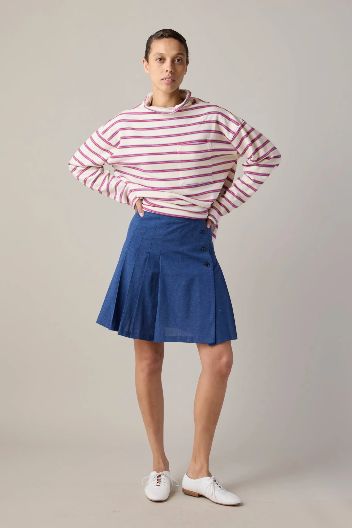 TOSHI SKIRT | YALE BLUE SUITING sold by Caron Callahan product image thumbnail 3