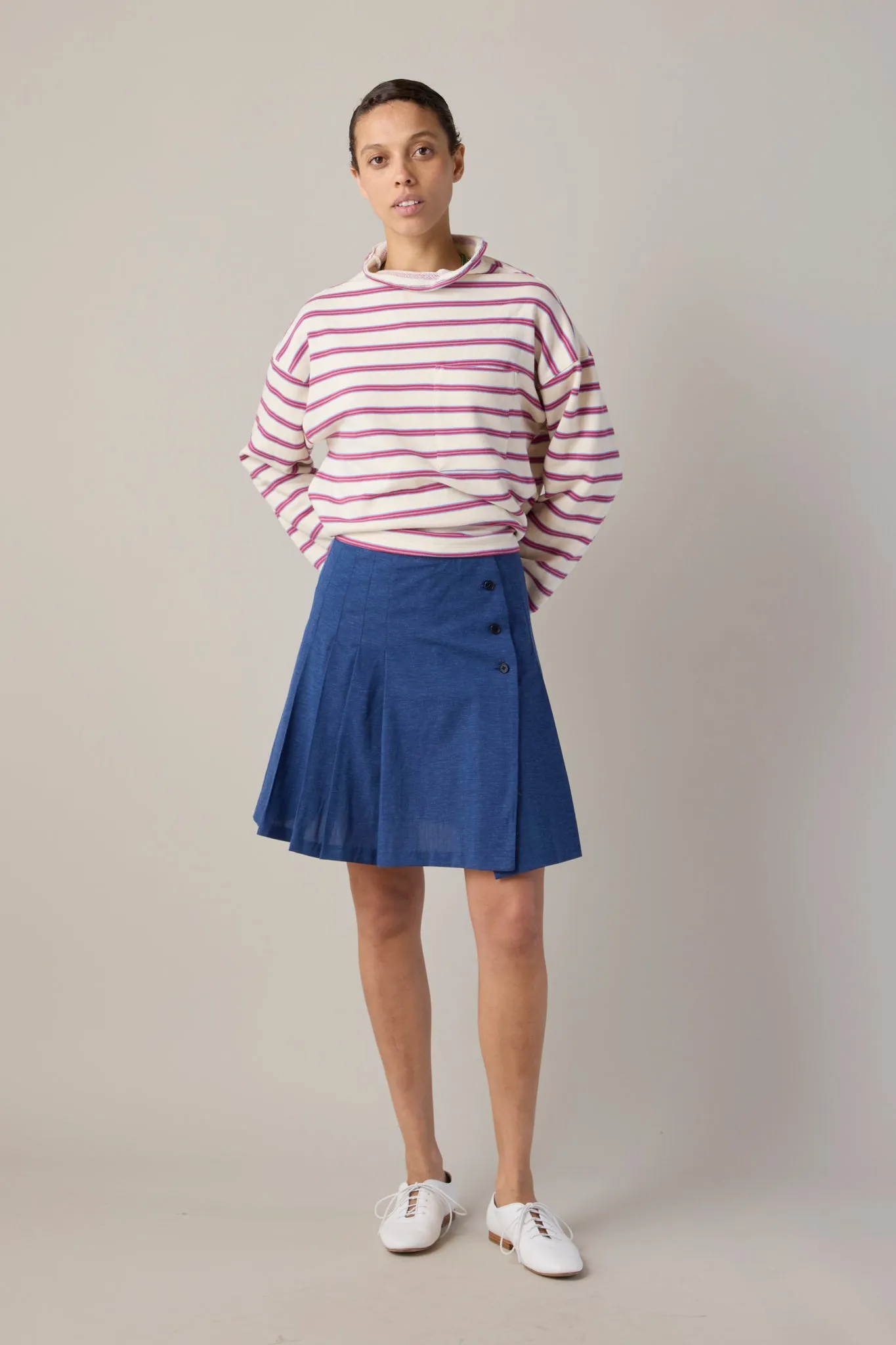 TOSHI SKIRT | YALE BLUE SUITING sold by Caron Callahan