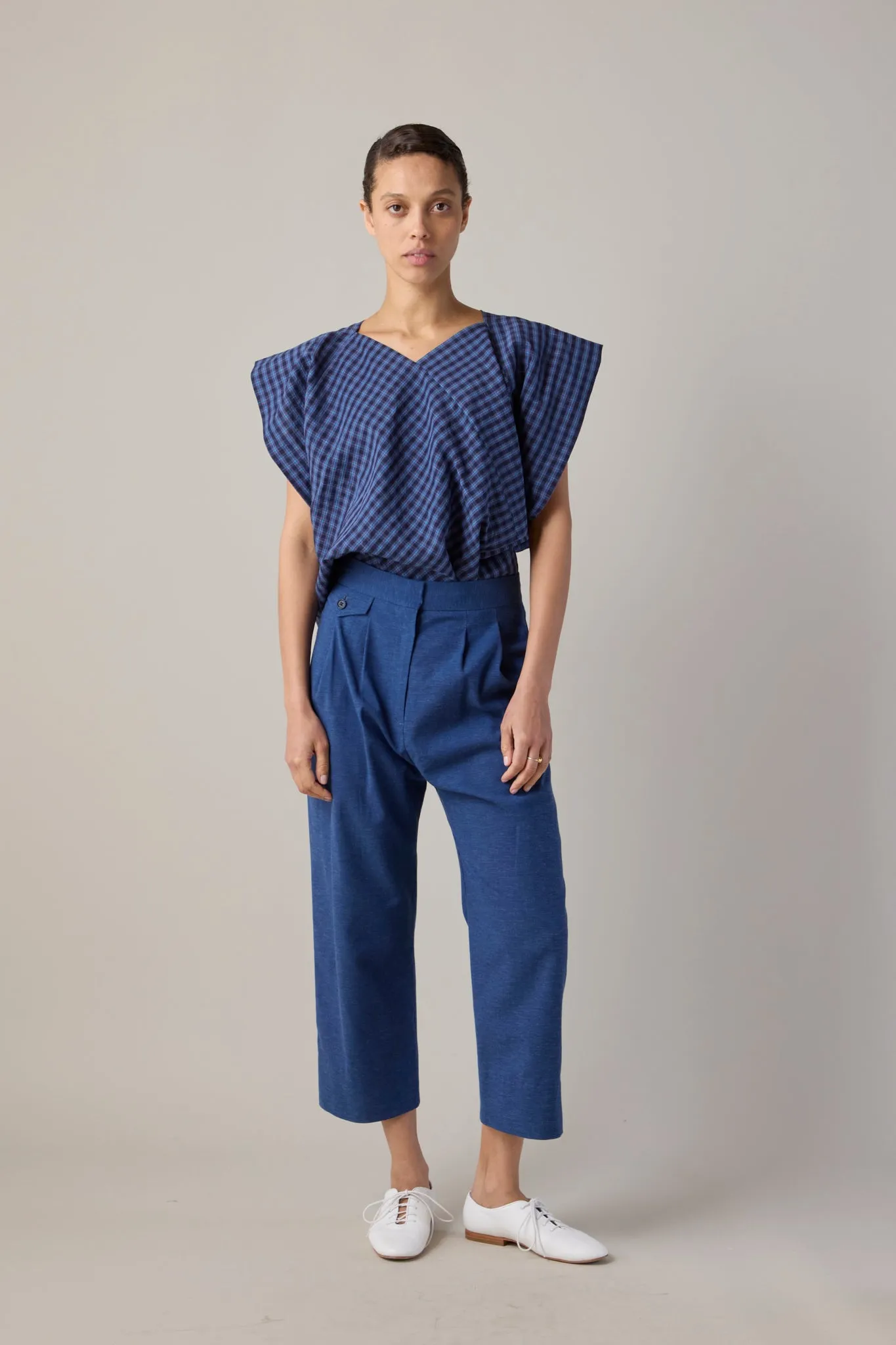 KRANSTON PANT | YALE BLUE SUITING sold by Caron Callahan