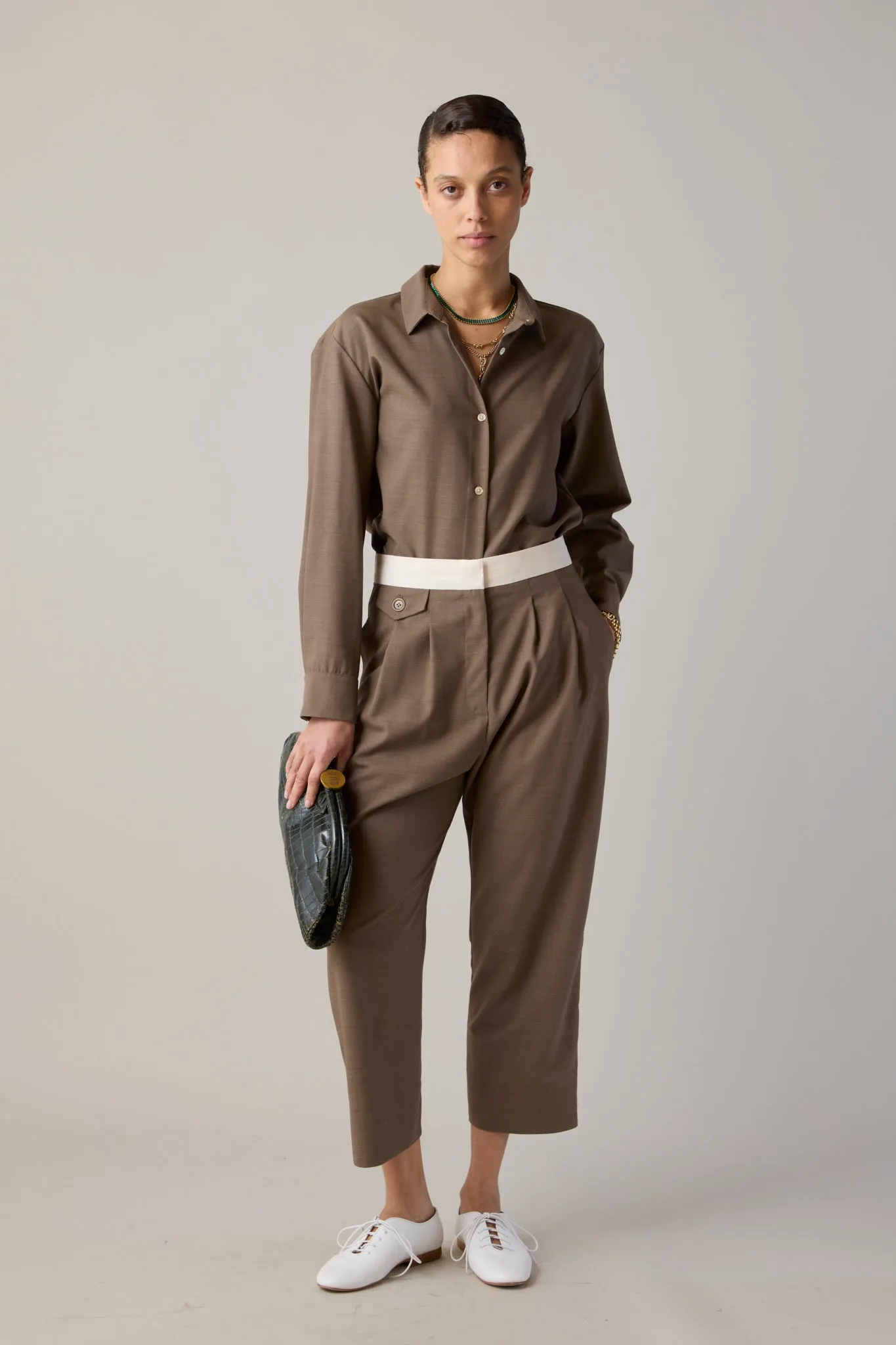 KRANSTON PANT | MUSHROOM TROPICAL WOOL sold by Caron Callahan product image thumbnail 2