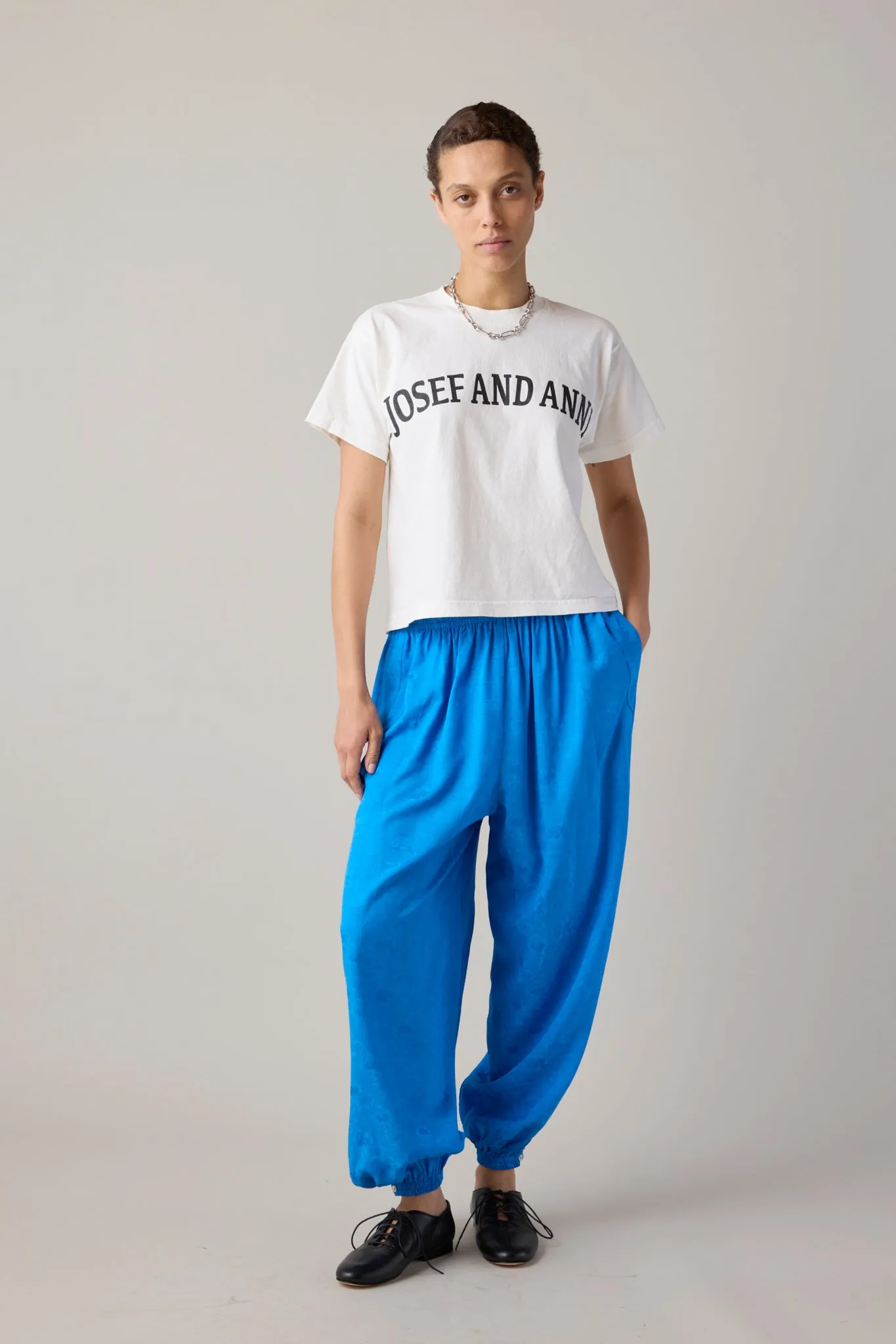 CARY PANT | TEAL JACQUARD sold by Caron Callahan