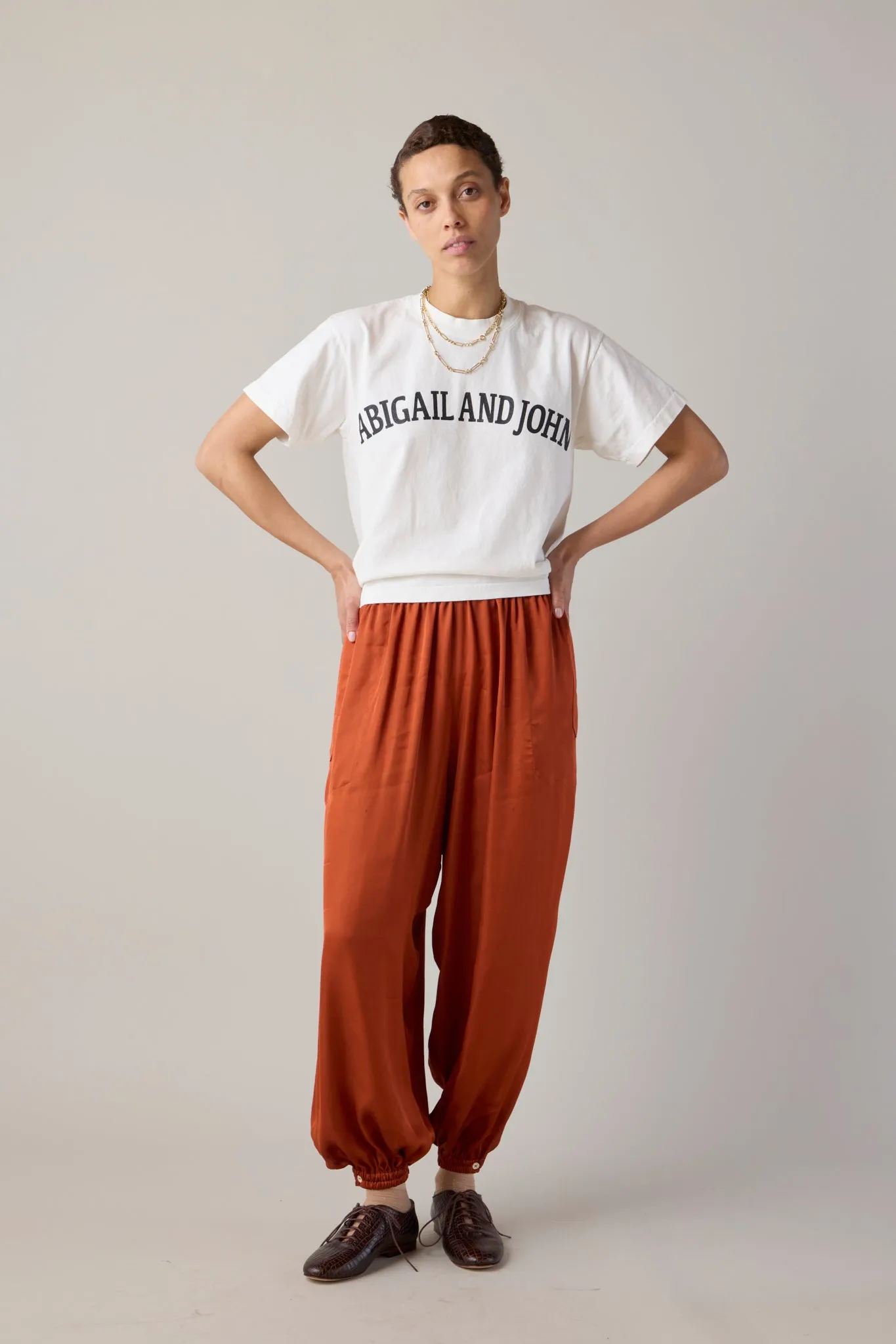 CARY PANT | RUST VISCOSE SATIN sold by Caron Callahan product image thumbnail 3