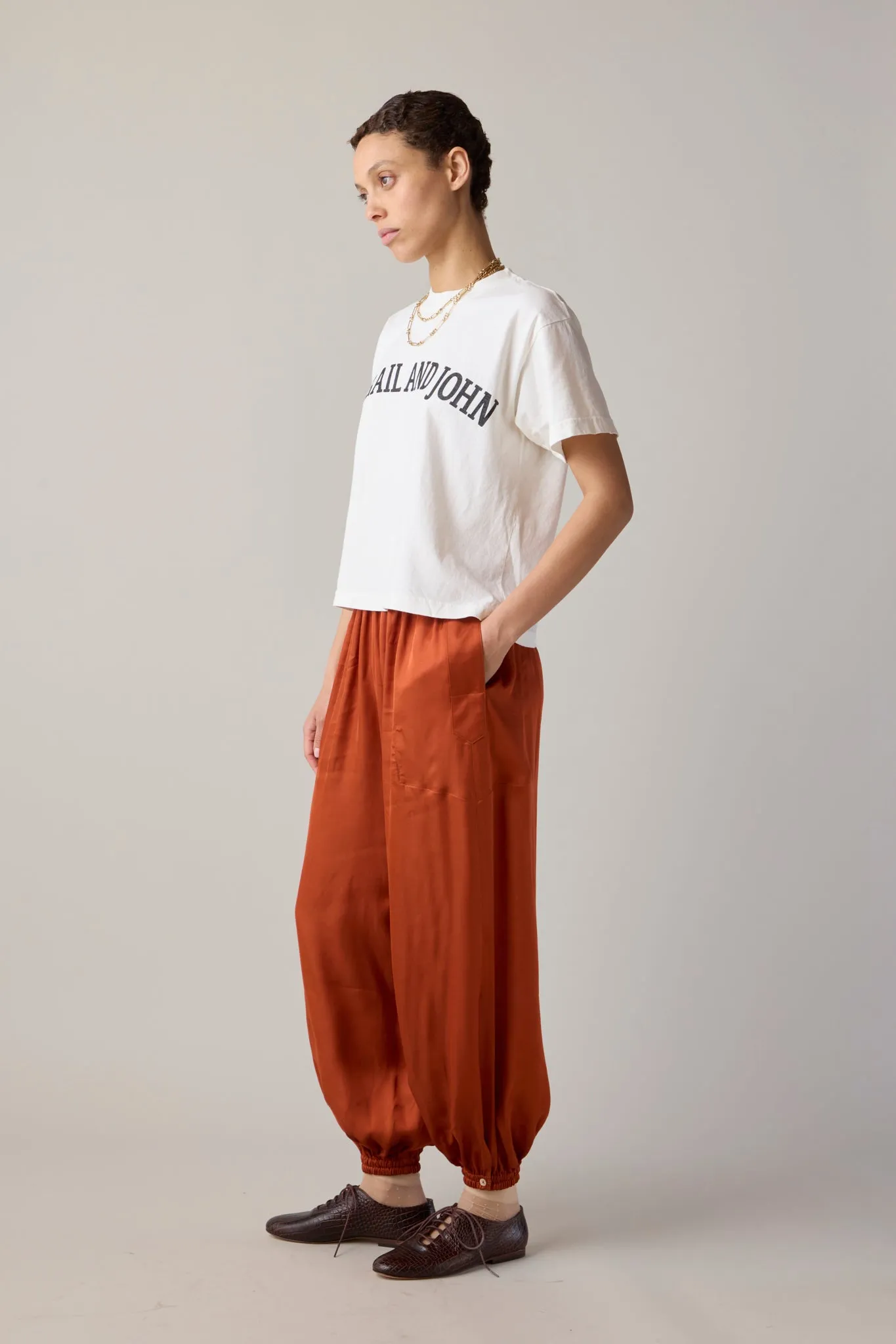 CARY PANT | RUST VISCOSE SATIN sold by Caron Callahan product image thumbnail 4