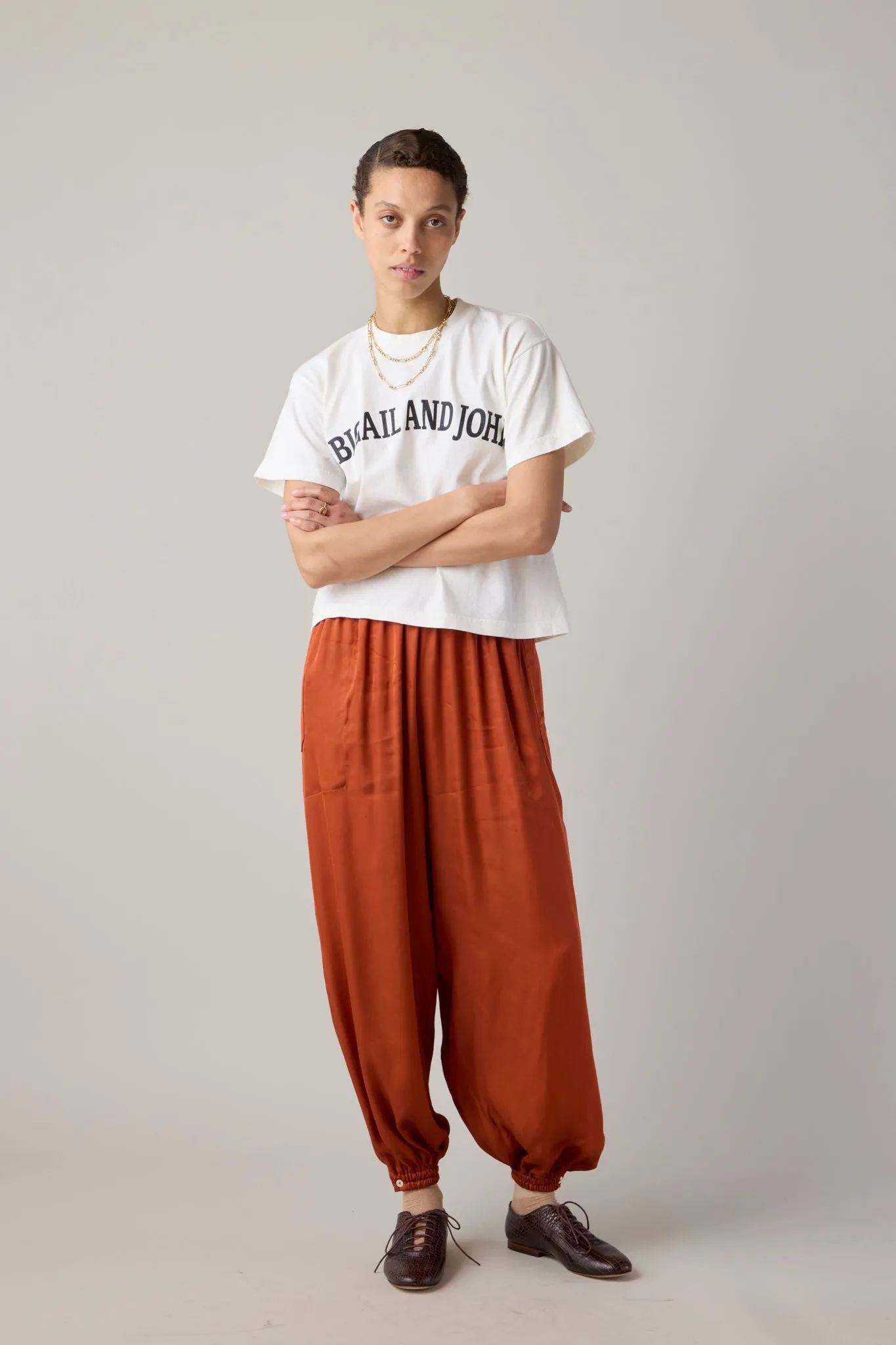 CARY PANT | RUST VISCOSE SATIN sold by Caron Callahan product image thumbnail 2