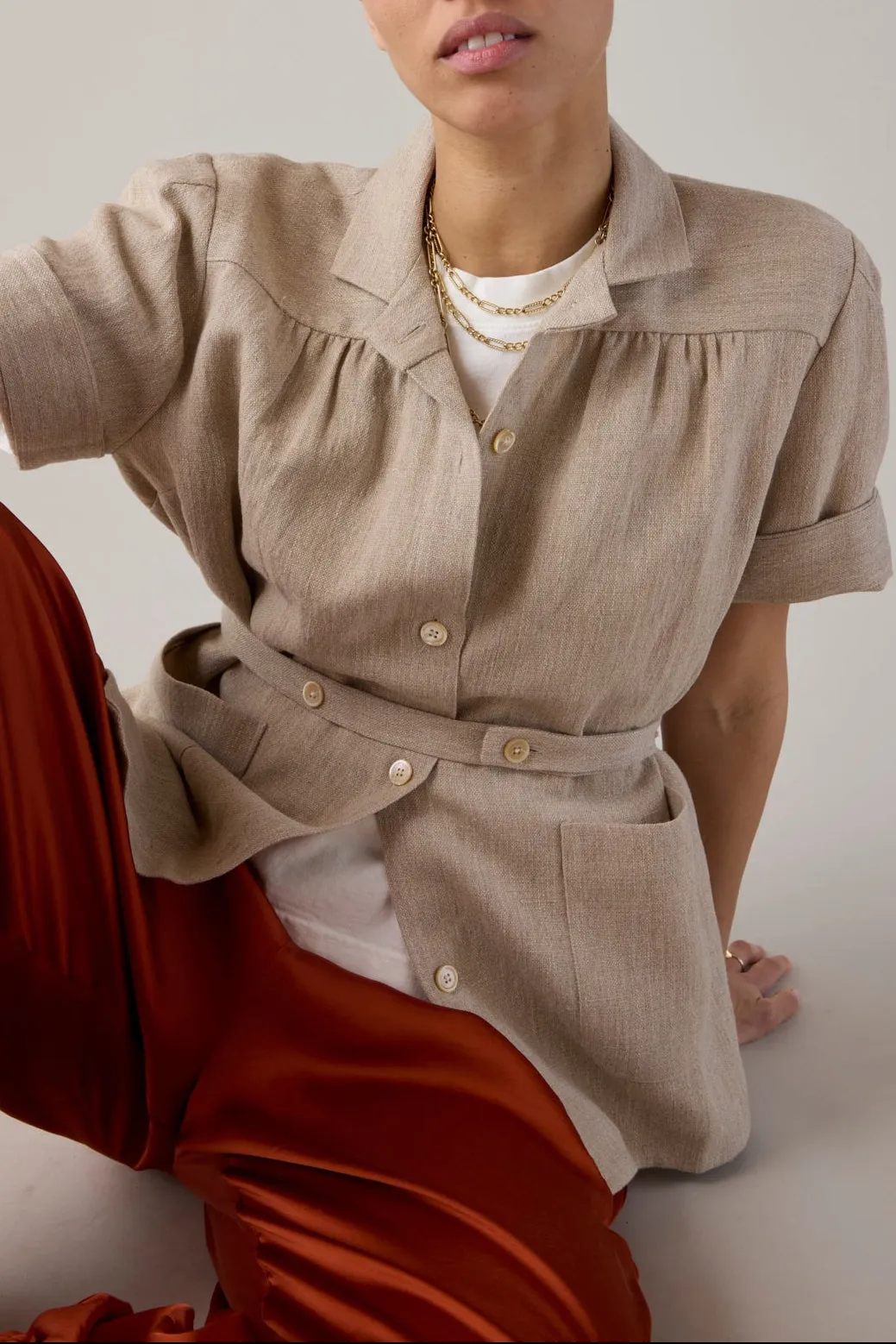 MOLLY TOP | NATURAL LINEN sold by Caron Callahan product image thumbnail 2