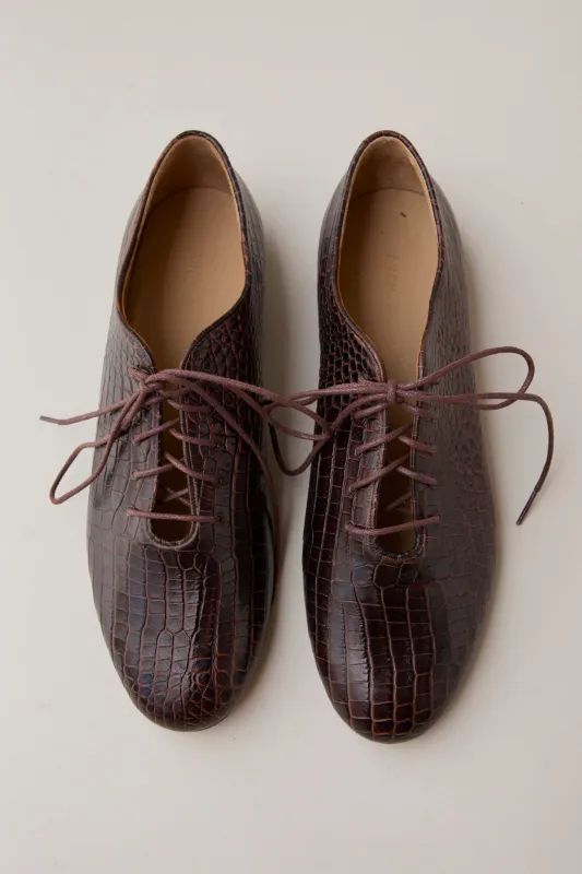 CLAUDETTE FLAT | CHOCOLATE CROC made by Caron Callahan