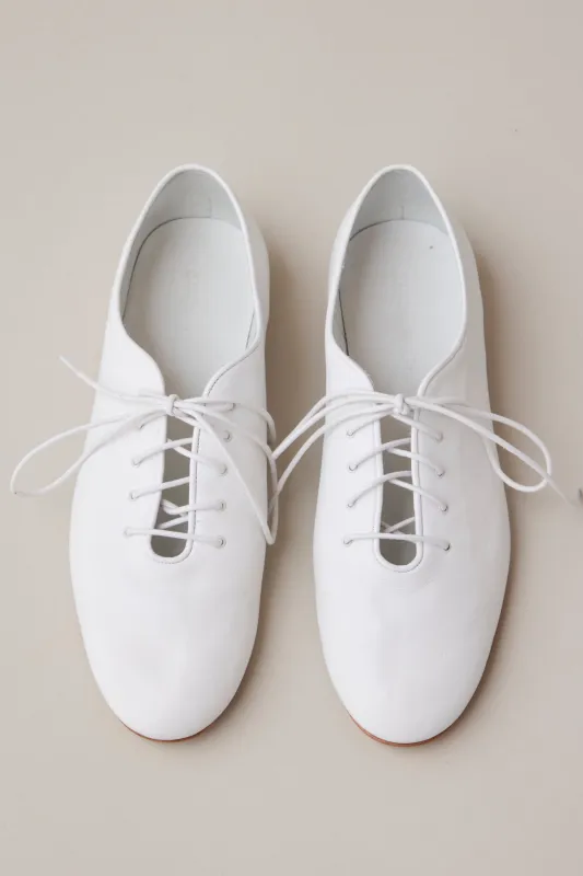 CLAUDETTE FLAT | WHITE NAPPA made by Caron Callahan