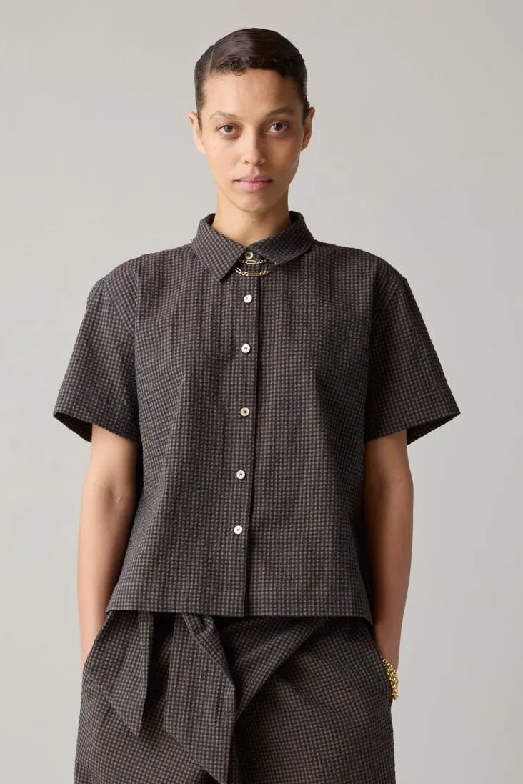 APRIL SHIRT | BROWN & BLACK GINGHAM sold by Caron Callahan product image thumbnail 2