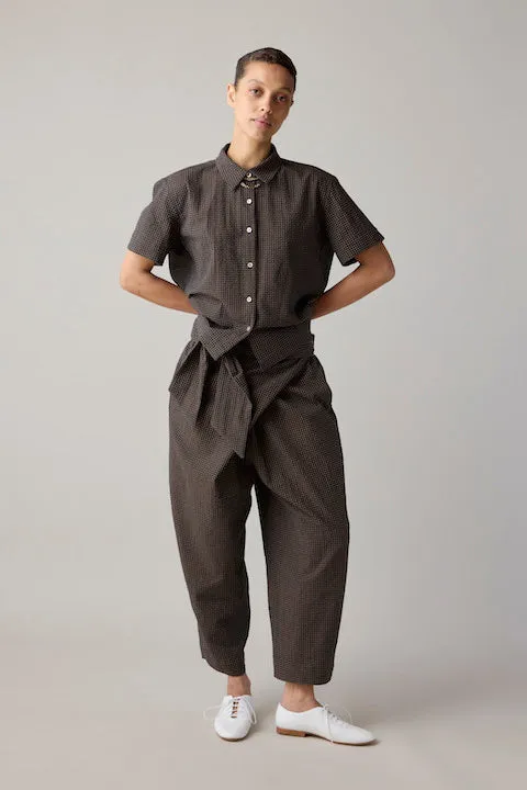 APRIL SHIRT | BROWN & BLACK GINGHAM sold by Caron Callahan product image thumbnail 3