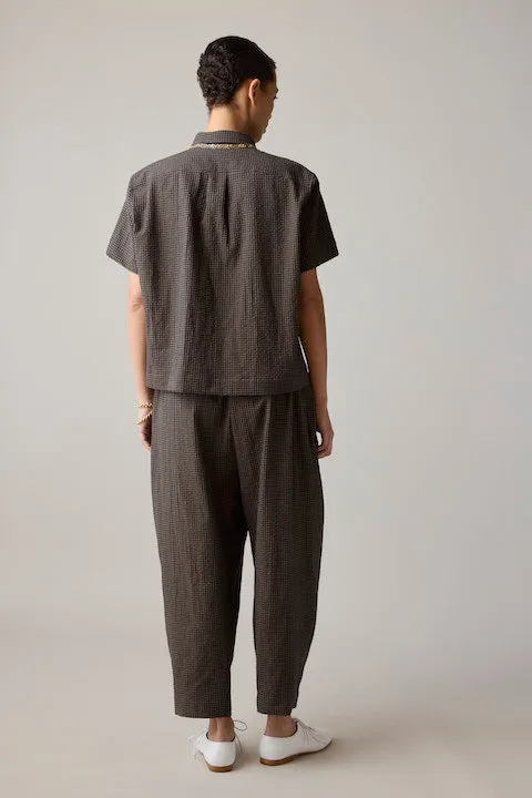APRIL SHIRT | BROWN & BLACK GINGHAM sold by Caron Callahan product image thumbnail 5