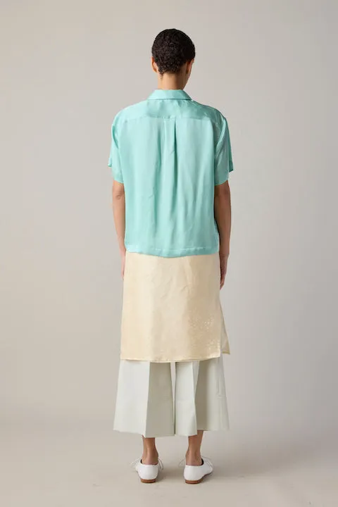 APRIL SHIRT | AQUA VISCOSE SATIN sold by Caron Callahan product image thumbnail 3