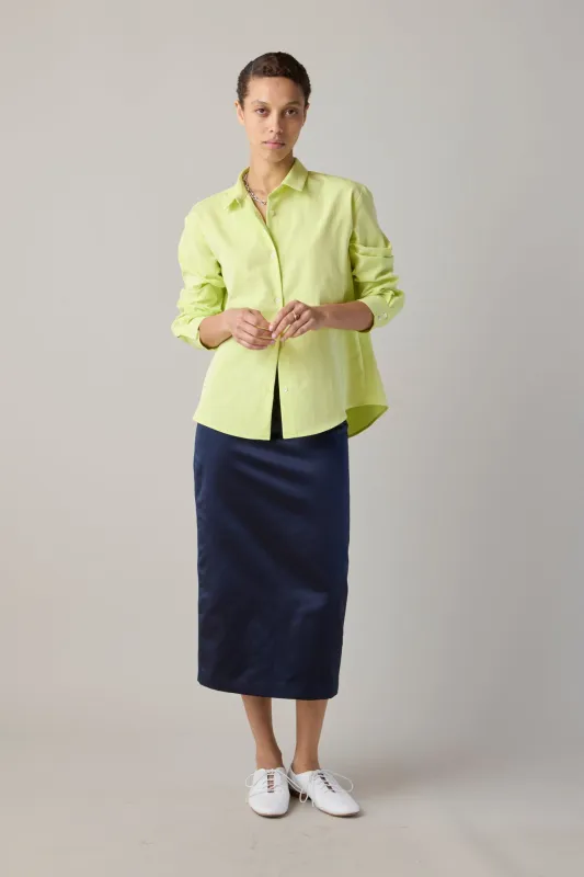 LILA SKIRT | NAVY SATIN made by Caron Callahan