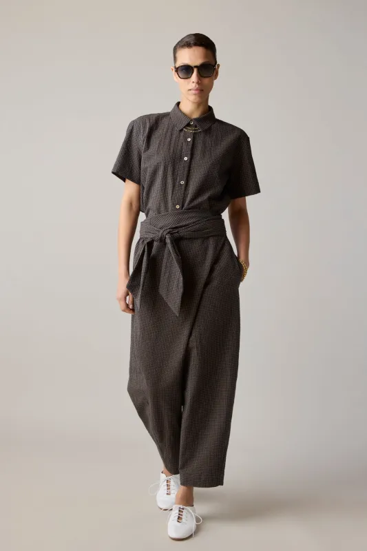 NICOLE PANT | BROWN BLACK GINGHAM made by Caron Callahan