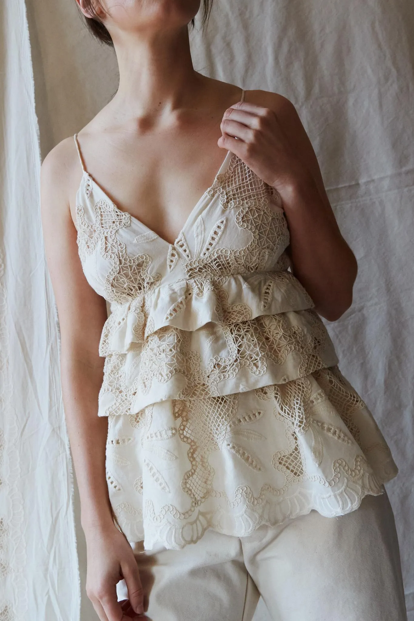 RENZO TOP | EYELET FLORAL LATTICE sold by Caron Callahan product image thumbnail 2