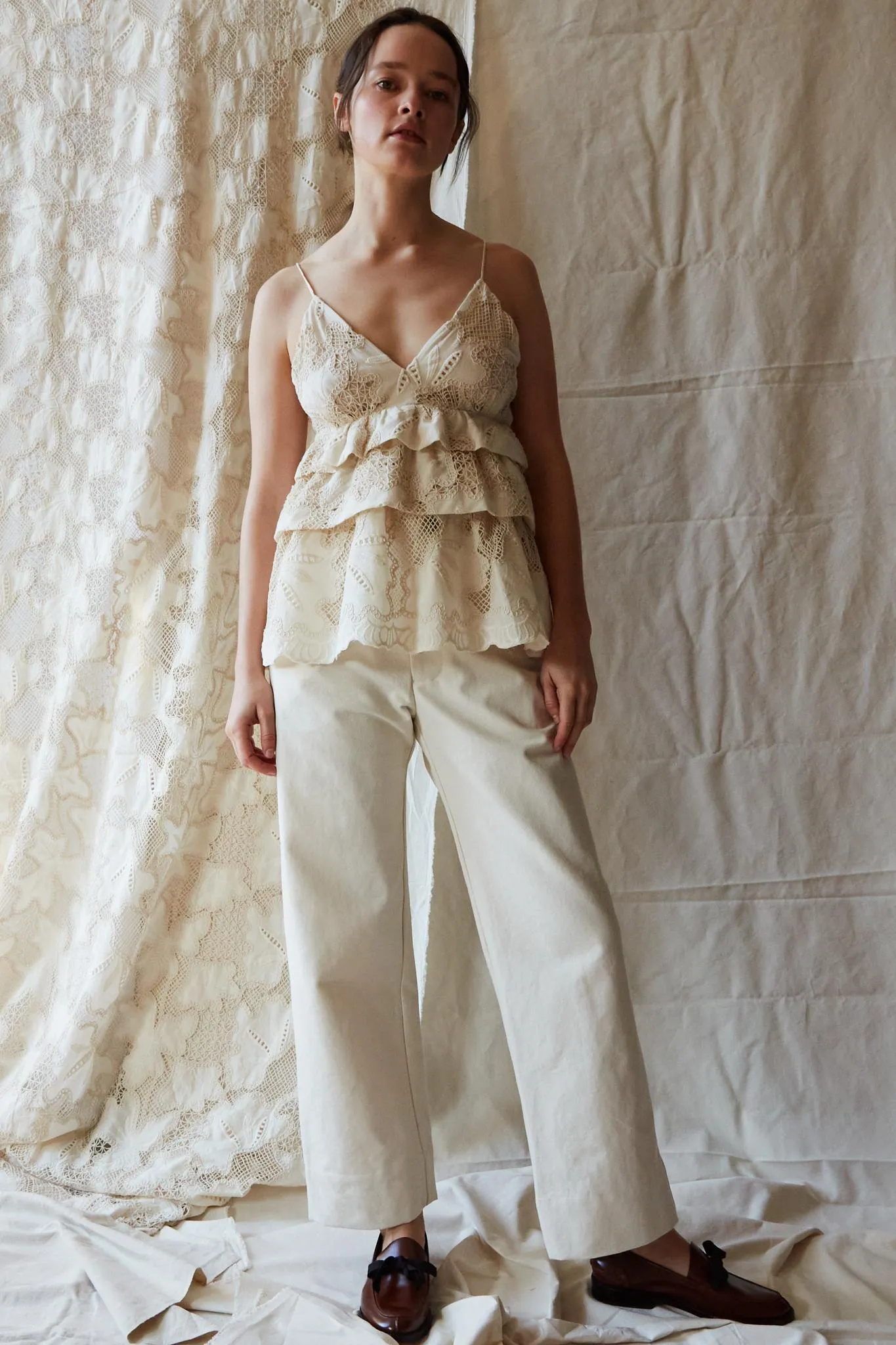 RENZO TOP | EYELET FLORAL LATTICE sold by Caron Callahan product image thumbnail 3