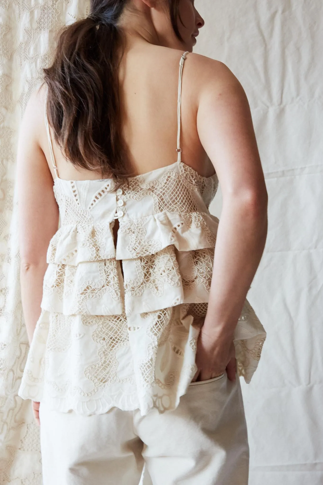 RENZO TOP | EYELET FLORAL LATTICE sold by Caron Callahan product image thumbnail 4
