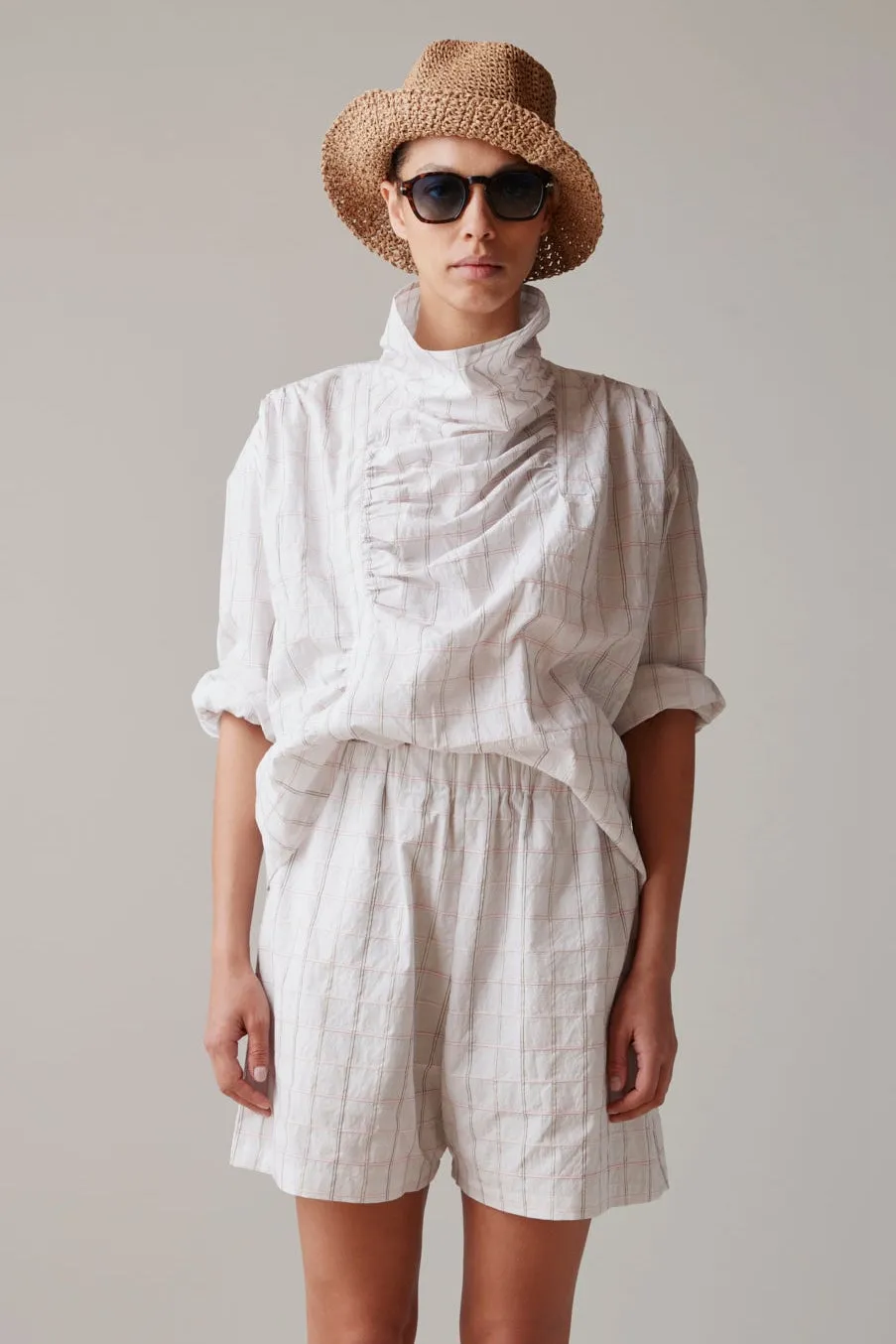 RHONDA TOP | WHITE WINDOWPANE sold by Caron Callahan product image thumbnail 2