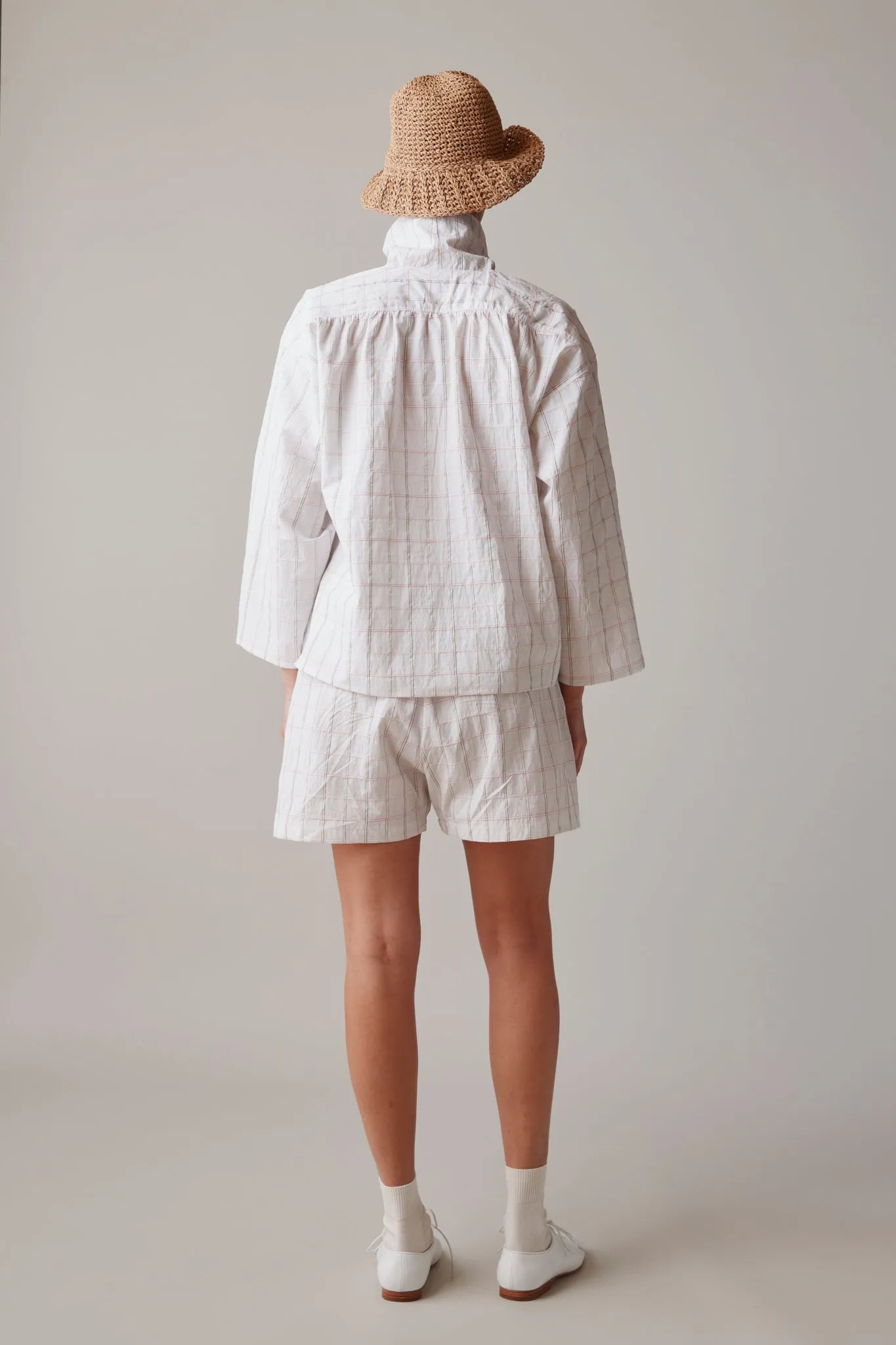 RHONDA TOP | WHITE WINDOWPANE sold by Caron Callahan product image thumbnail 5