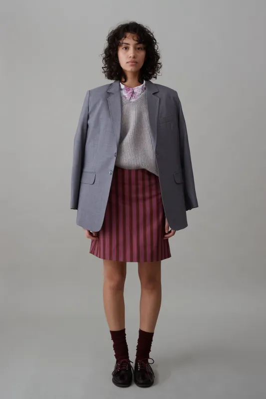 LIBBY SKIRT | MAUVE COTTON STRIPE made by Caron Callahan